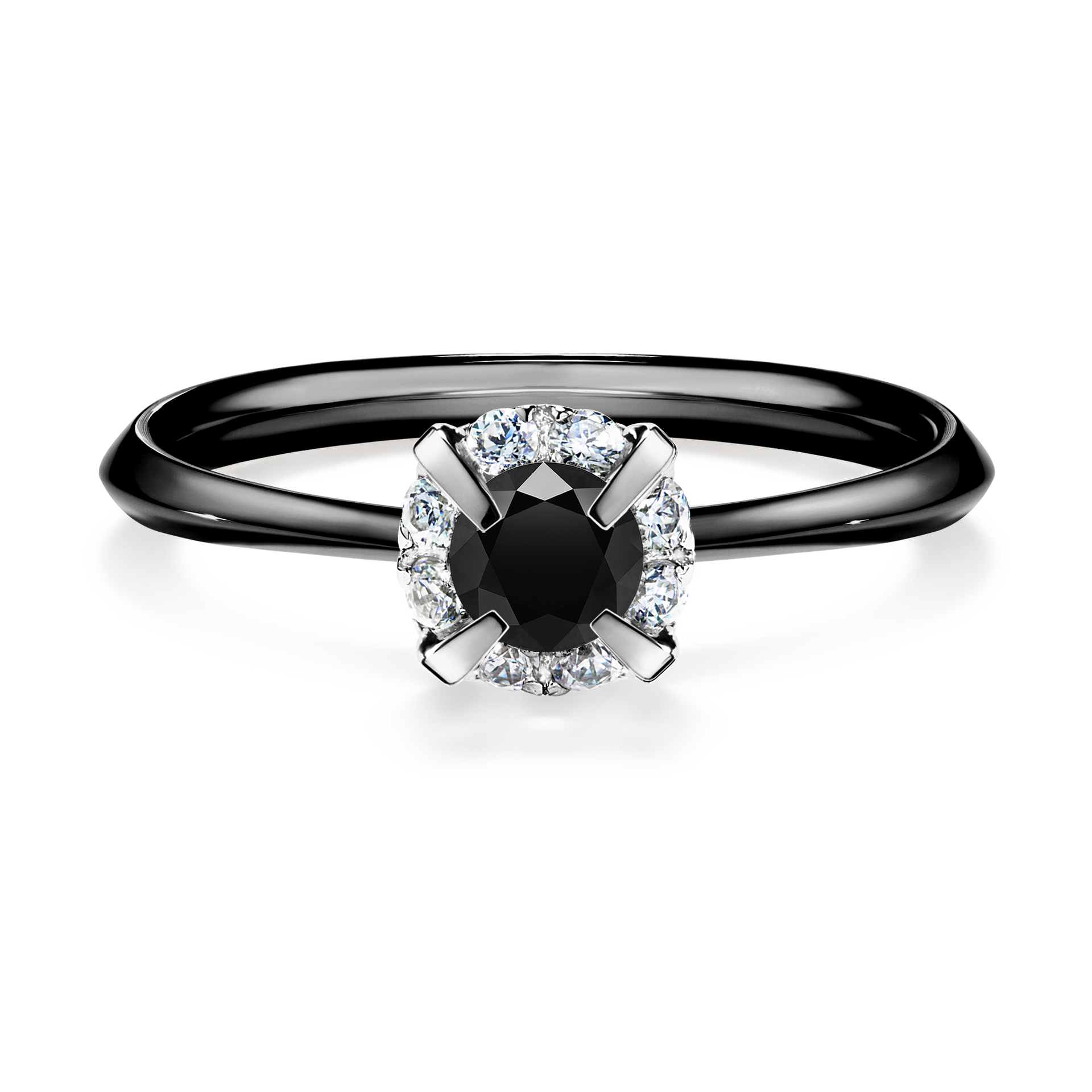 Pierścionek zaręczynowy My Beauty z czarnego złota z czarnym diamentem 0,33CT