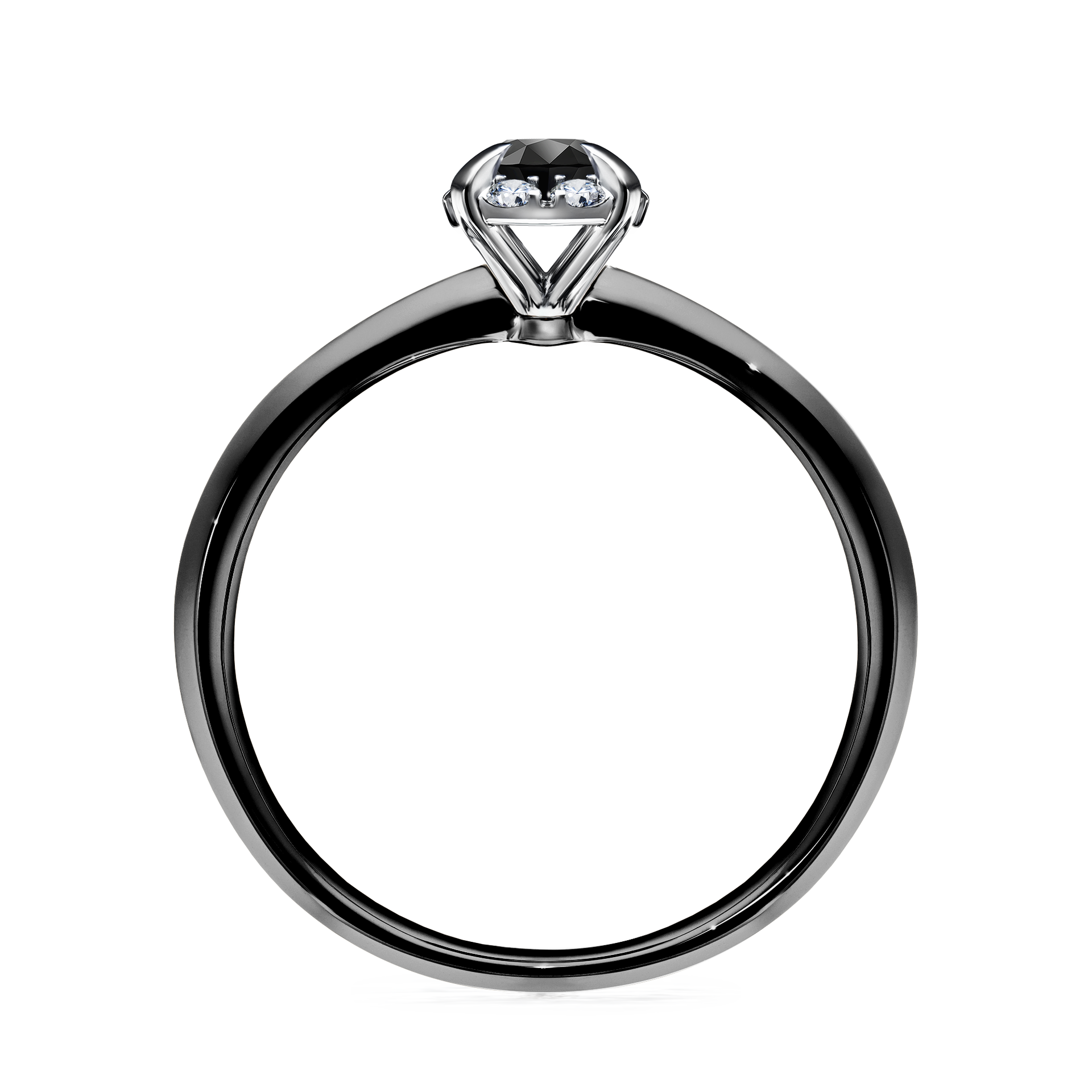 Pierścionek zaręczynowy My Beauty z czarnego złota z czarnym diamentem 0,33CT