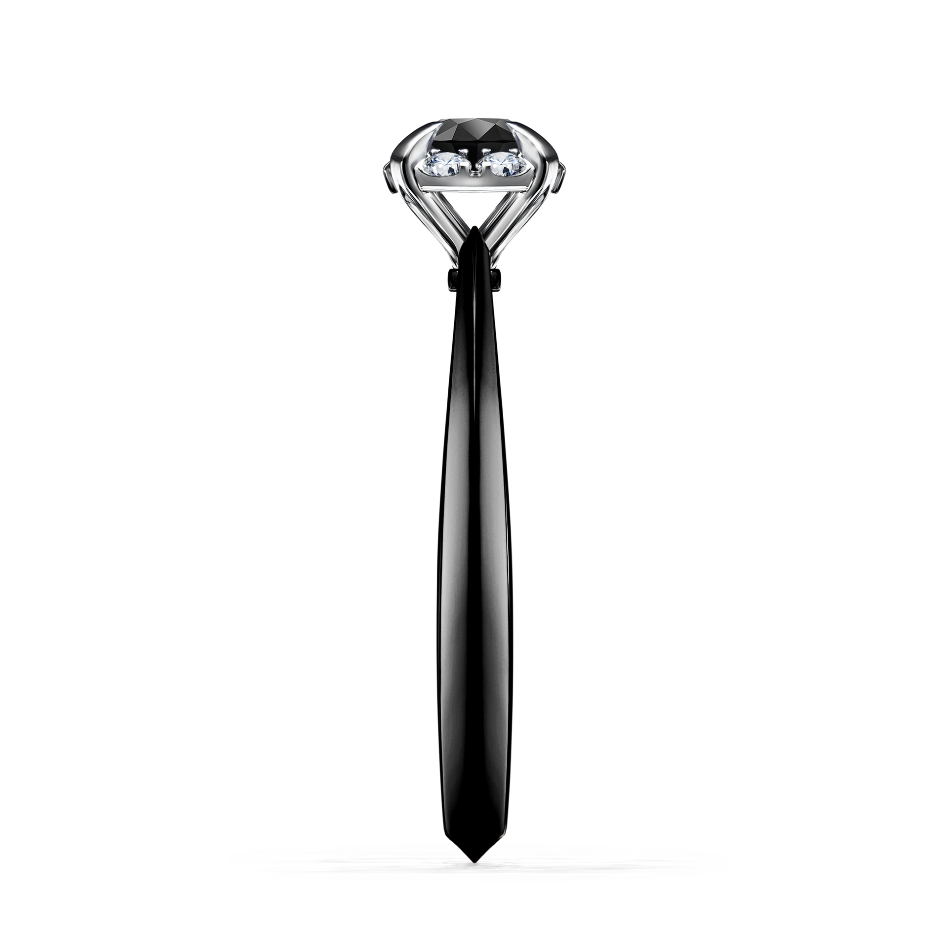 Pierścionek zaręczynowy My Beauty z czarnego złota z czarnym diamentem 0,33CT