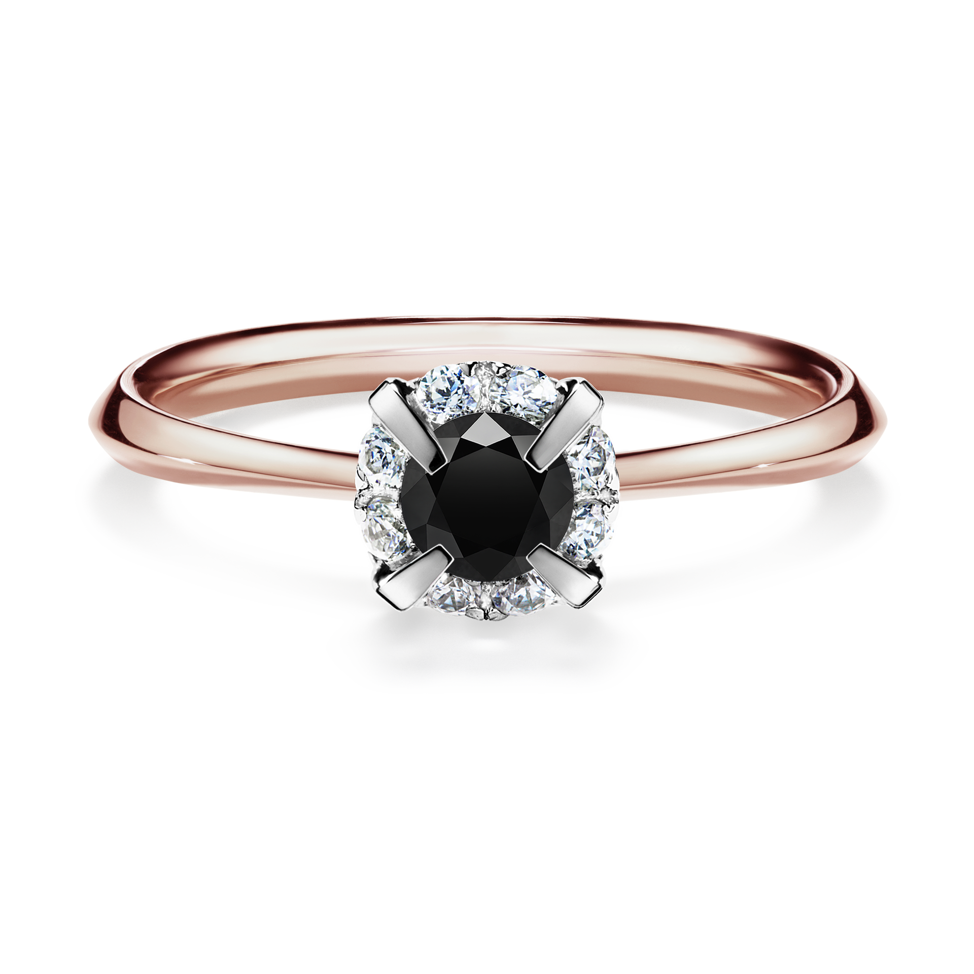 Pierścionek zaręczynowy My Beauty z różowego złota z czarnym diamentem 0,33CT