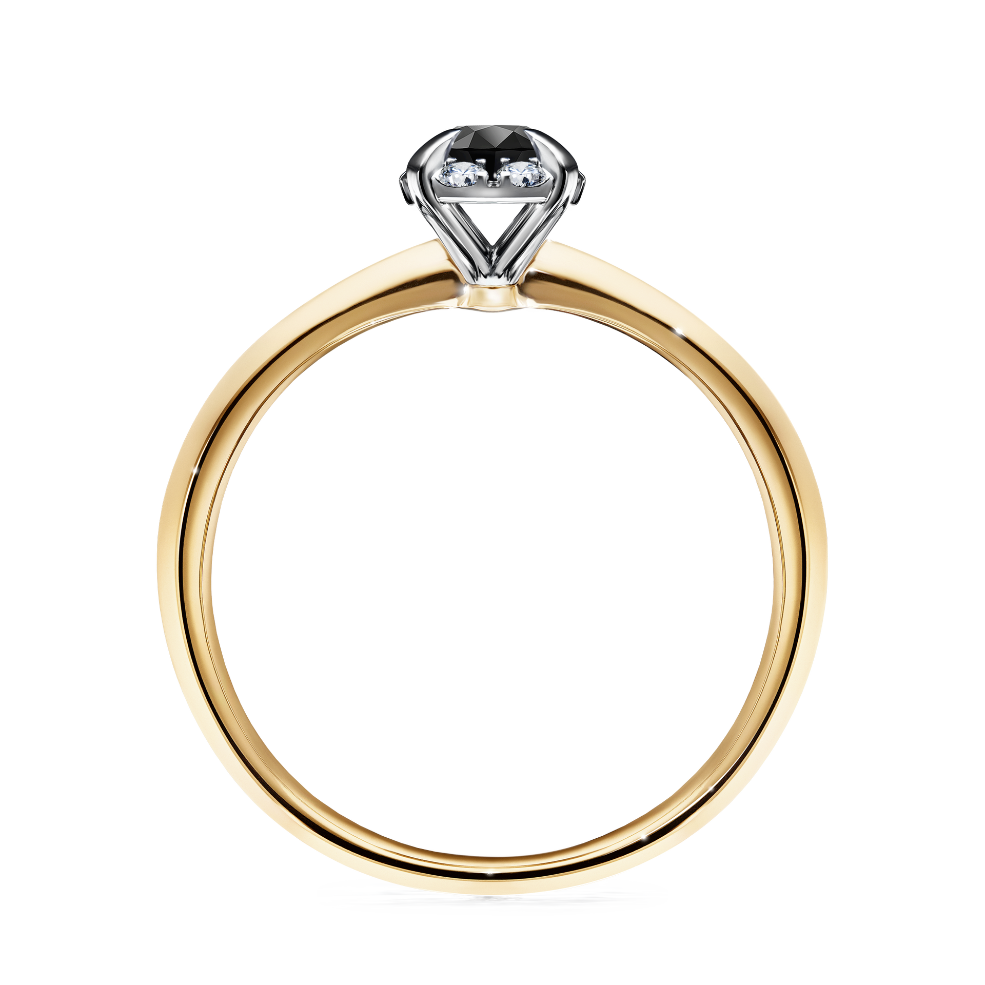 Pierścionek zaręczynowy My Beauty z żółtego złota z czarnym diamentem 0,33CT