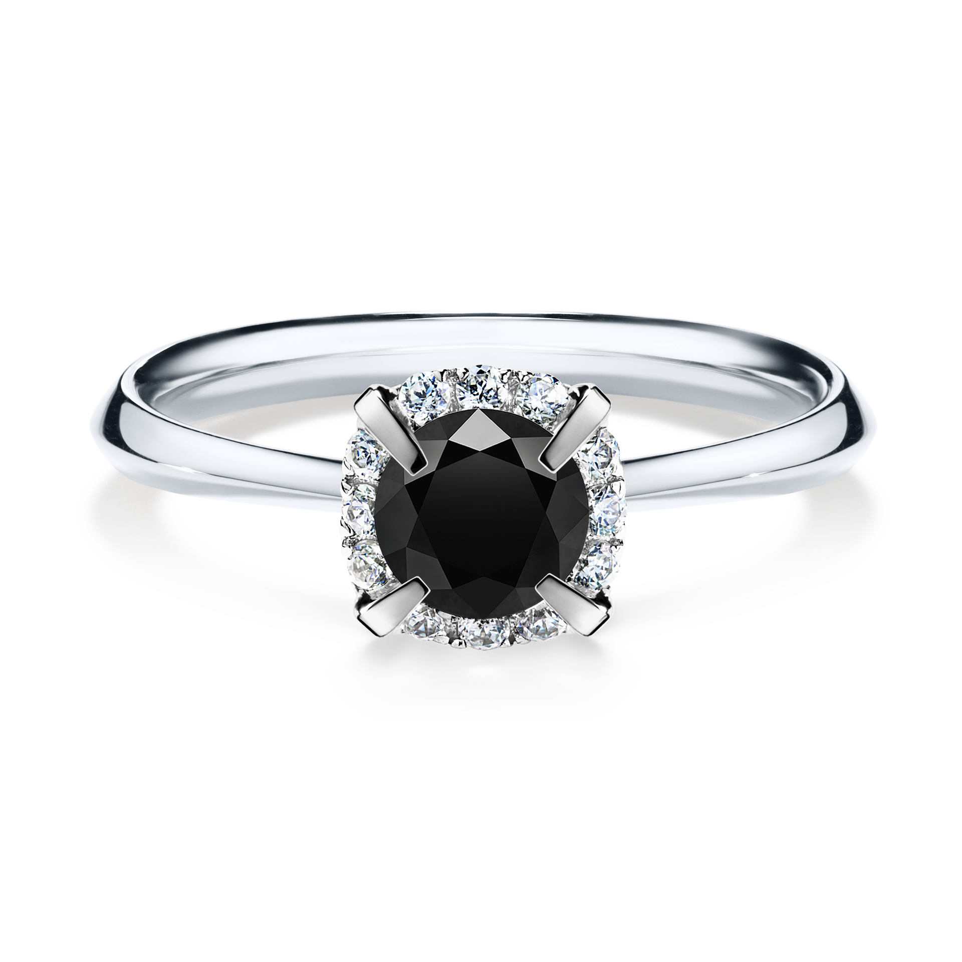 Pierścionek zaręczynowy My Beauty z białego złota z czarnym diamentem 0,62CT