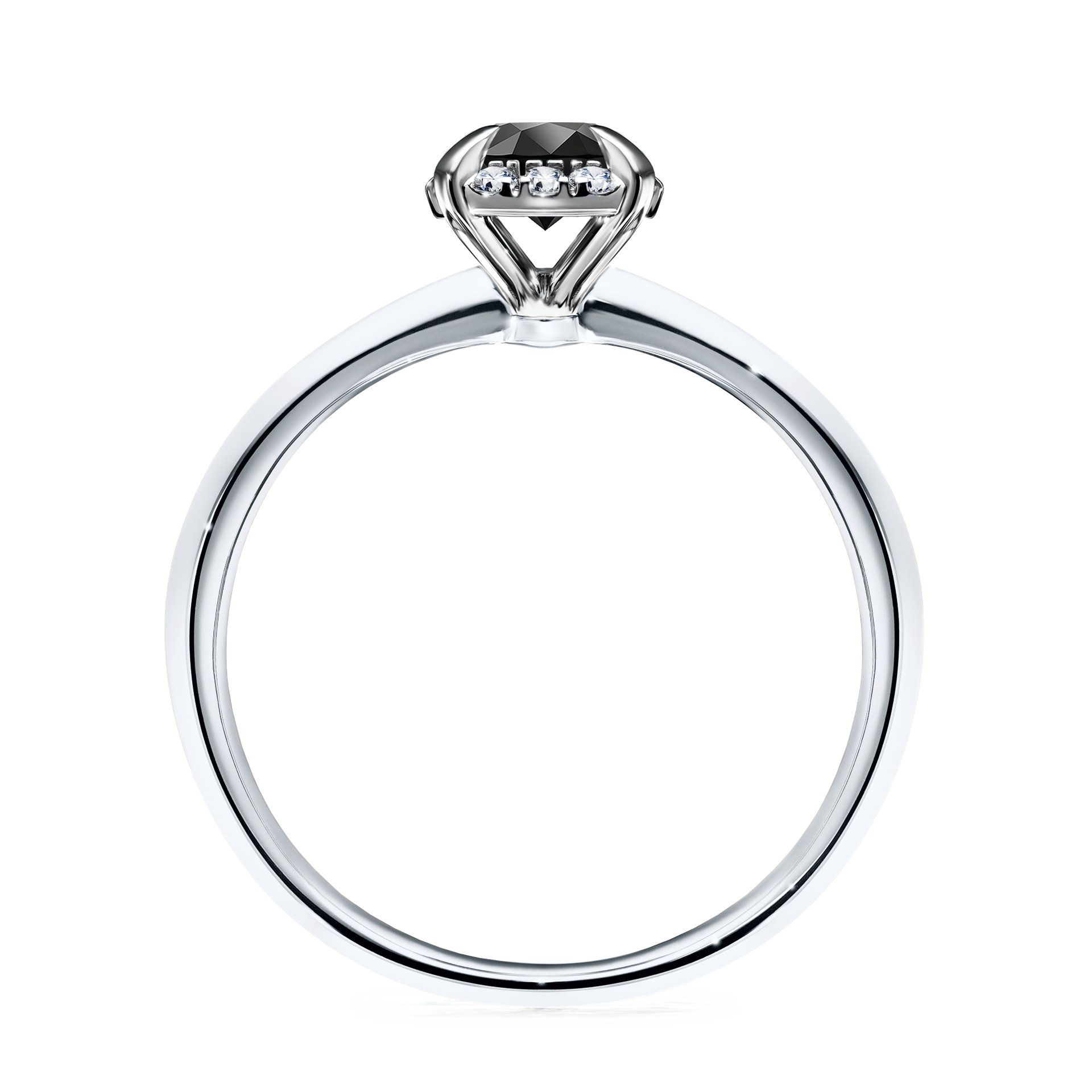 Pierścionek zaręczynowy My Beauty z białego złota z czarnym diamentem 0,62CT