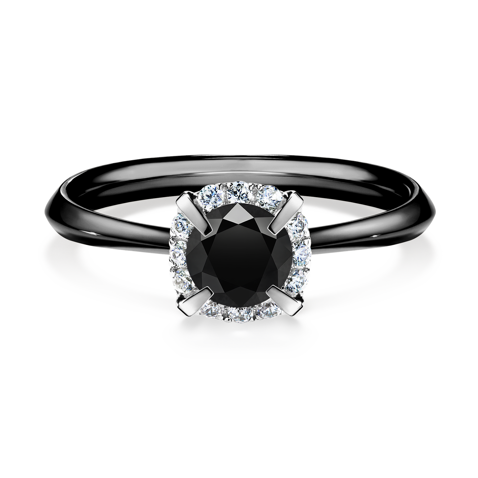 Pierścionek zaręczynowy My Beauty z czarnego złota z czarnym diamentem 0,62CT