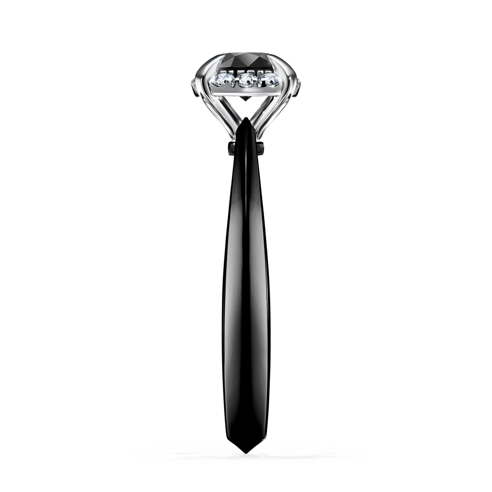 Pierścionek zaręczynowy My Beauty z czarnego złota z czarnym diamentem 0,62CT