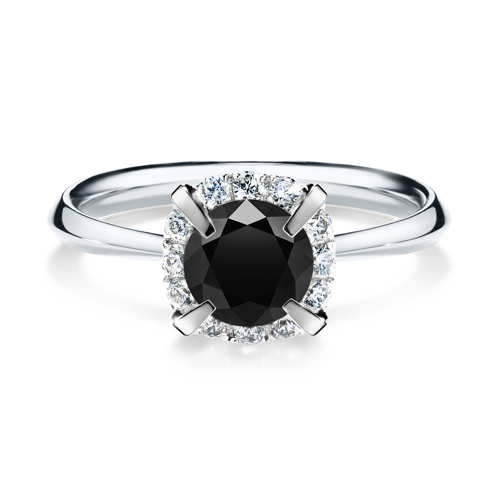 Pierścionek zaręczynowy My Beauty z białego złota z czarnym diamentem 0,98CT