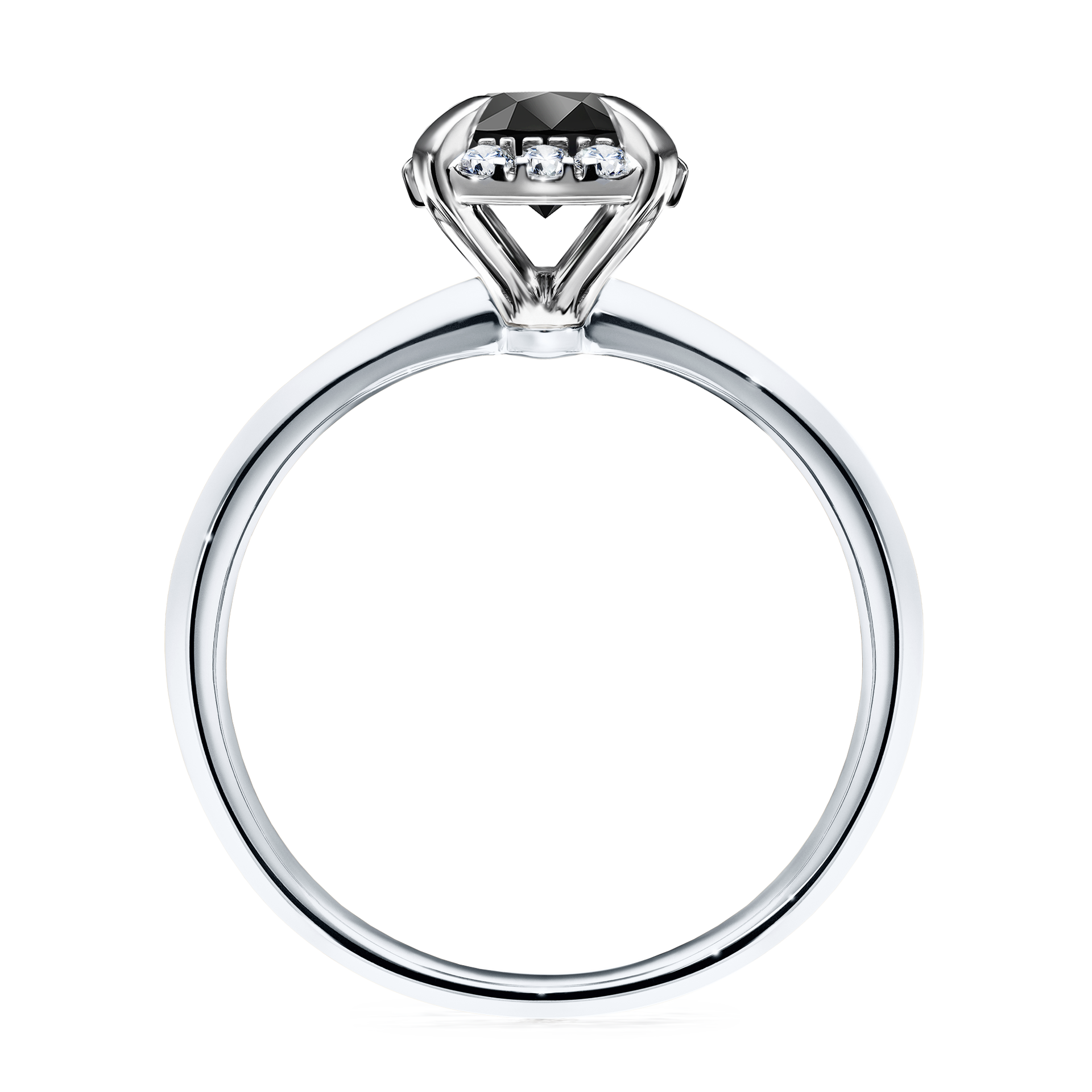 Pierścionek zaręczynowy My Beauty z białego złota z czarnym diamentem 0,98CT