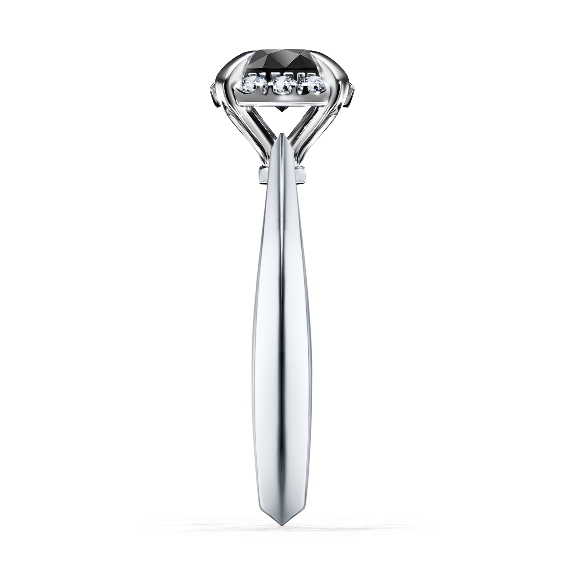Pierścionek zaręczynowy My Beauty z białego złota z czarnym diamentem 0,98CT