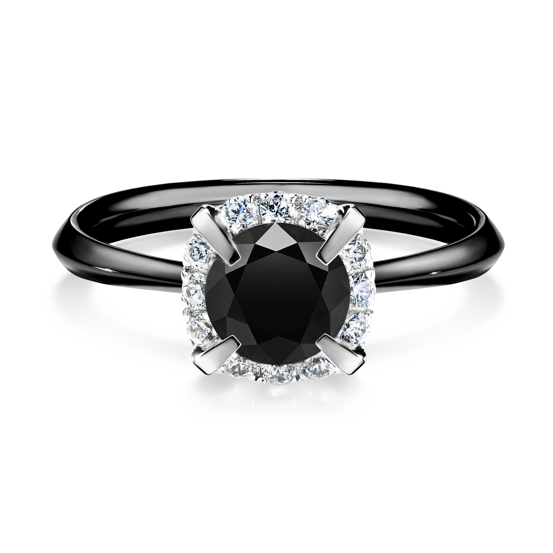 Pierścionek zaręczynowy My Beauty z czarnego złota z czarnym diamentem 0,98CT