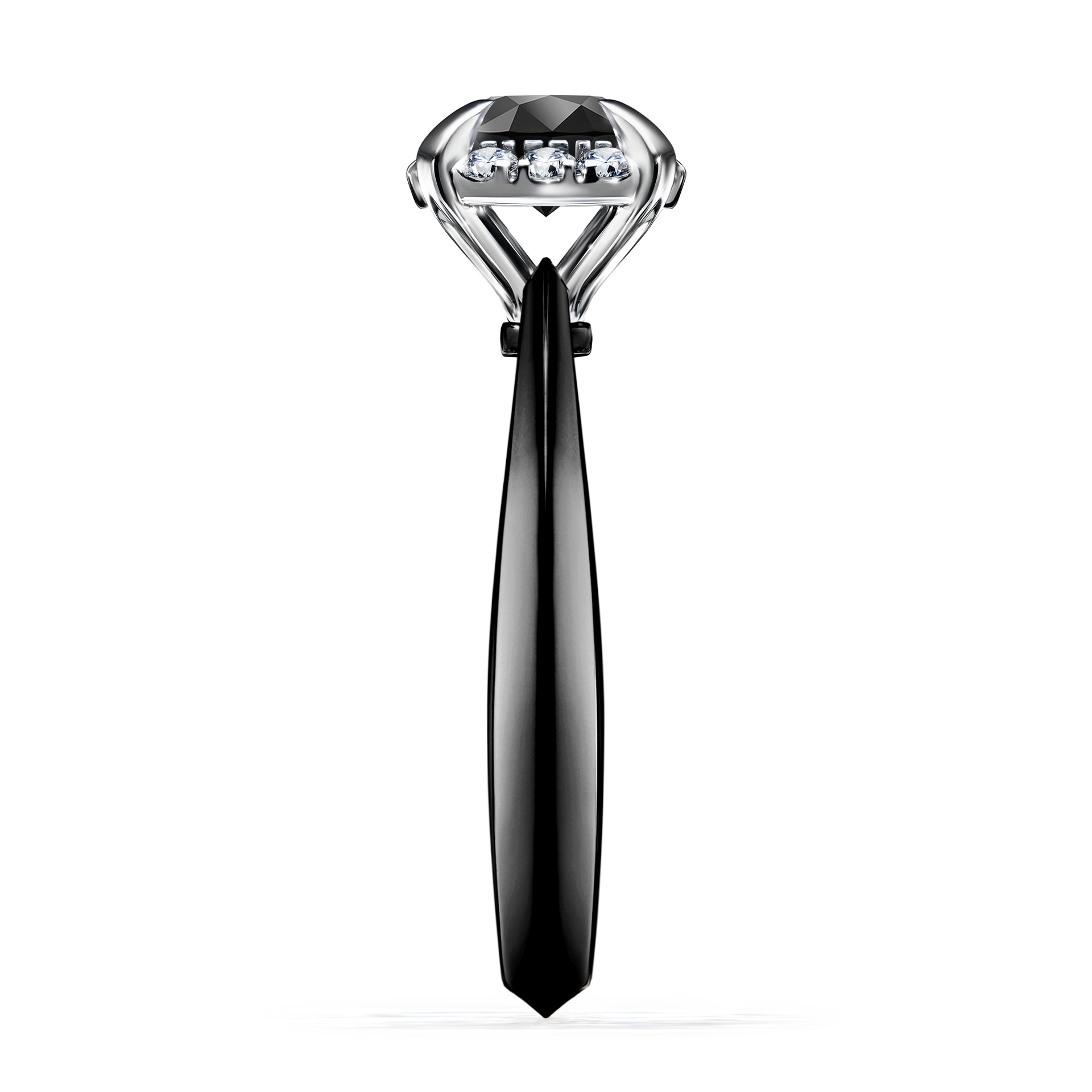 Pierścionek zaręczynowy My Beauty z czarnego złota z czarnym diamentem 0,98CT