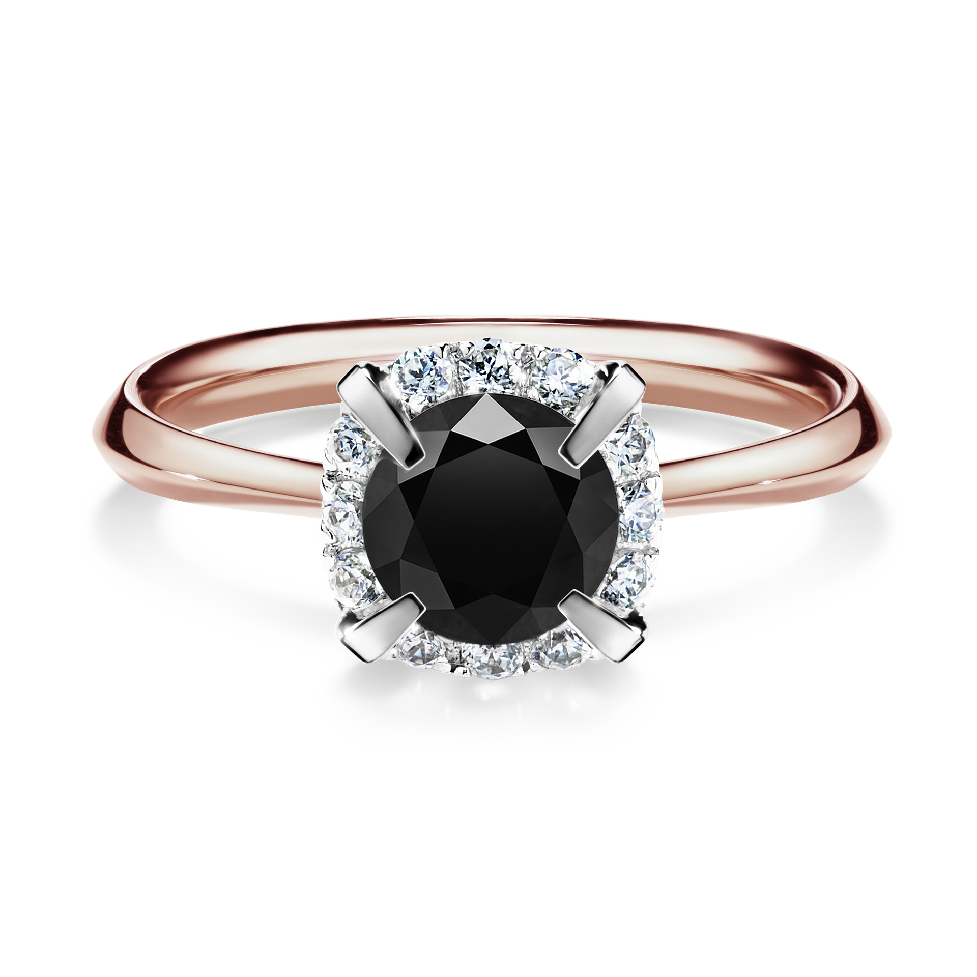 Pierścionek zaręczynowy My Beauty z różowego złota z czarnym diamentem 0,98CT