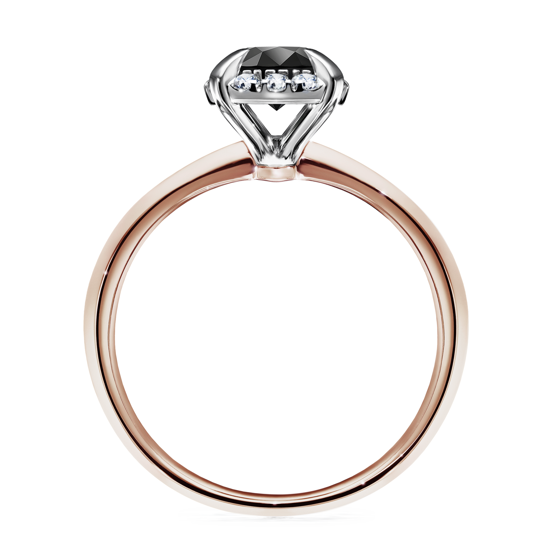 Pierścionek zaręczynowy My Beauty z różowego złota z czarnym diamentem 0,98CT