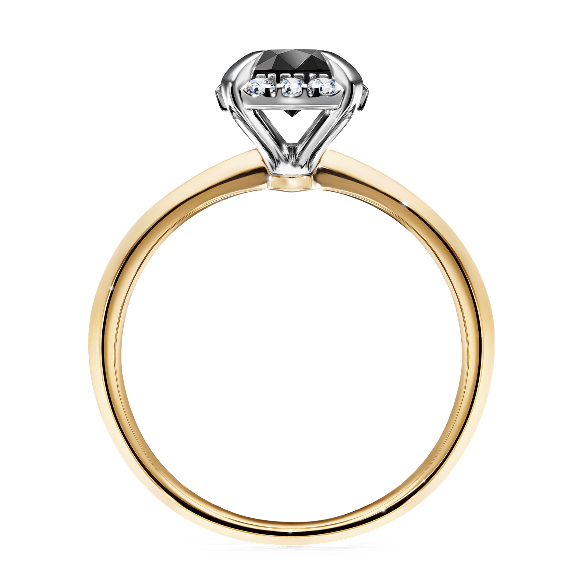 Pierścionek zaręczynowy My Beauty z żółtego złota z czarnym diamentem 0,98CT