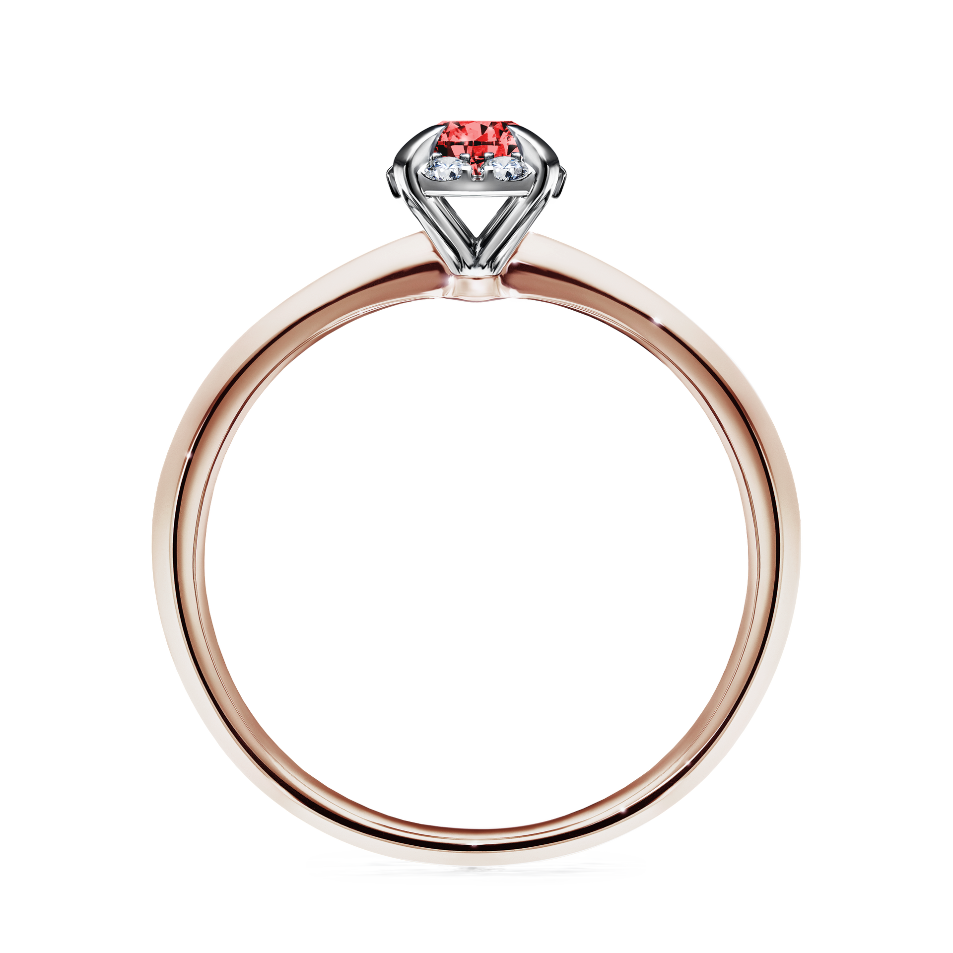 Pierścionek zaręczynowy My Beauty z różowego złota z czerwonym diamentem 0,33CT