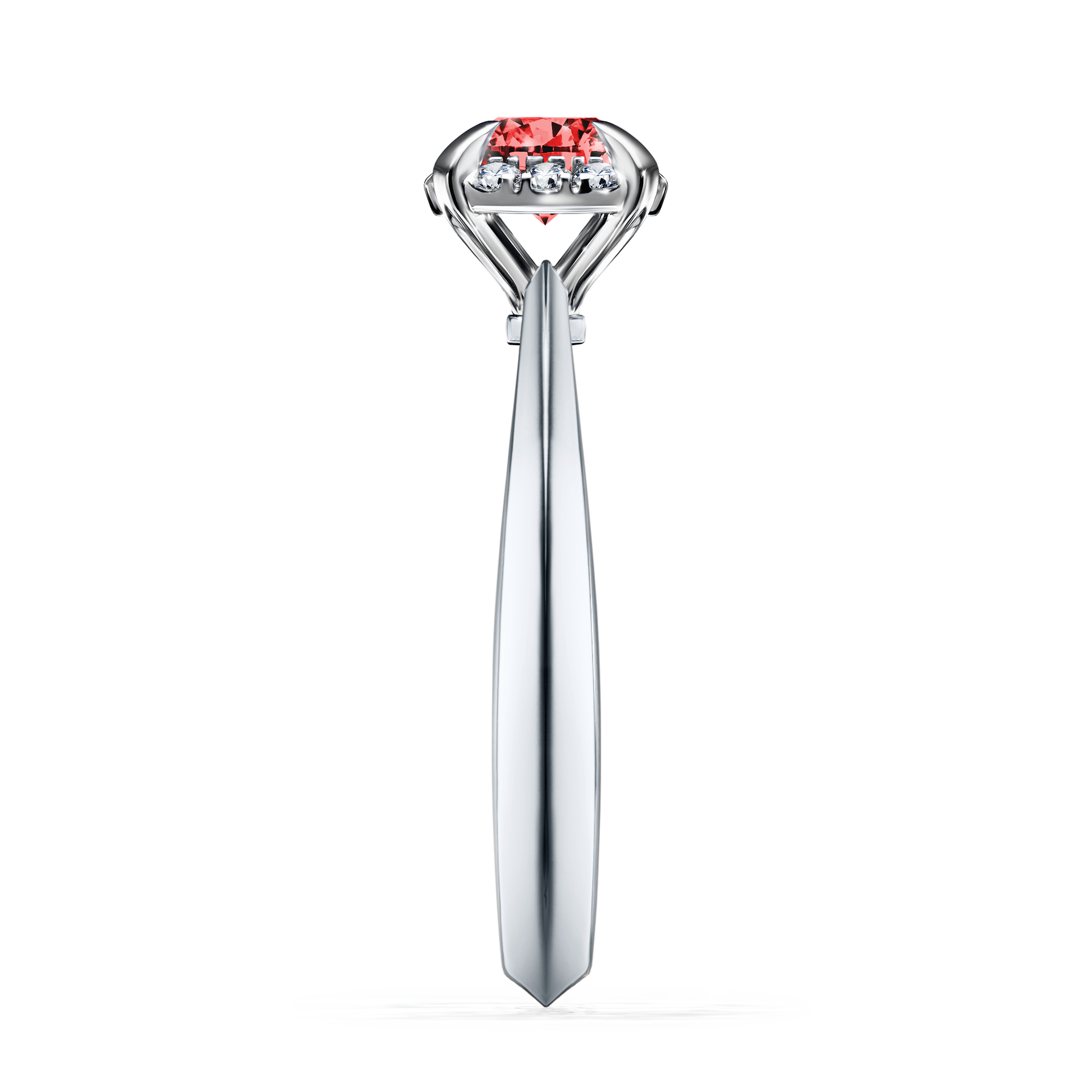 Pierścionek zaręczynowy My Beauty z białego złota z czerwonym diamentem 0,62CT