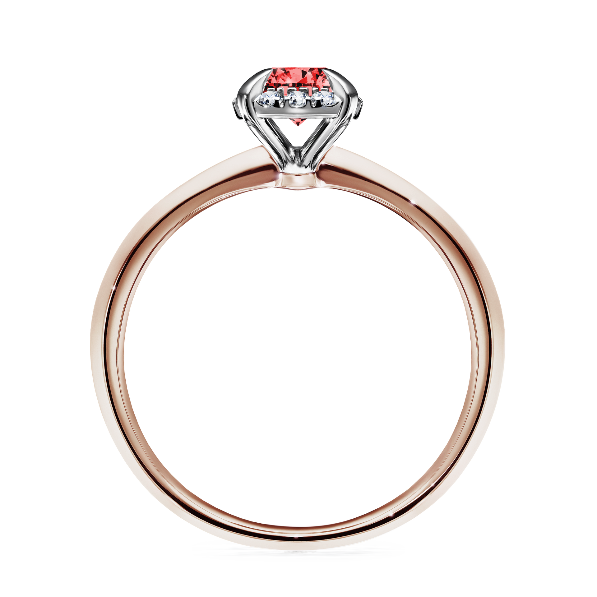Pierścionek zaręczynowy My Beauty z różowego złota z czerwonym diamentem 0,62CT