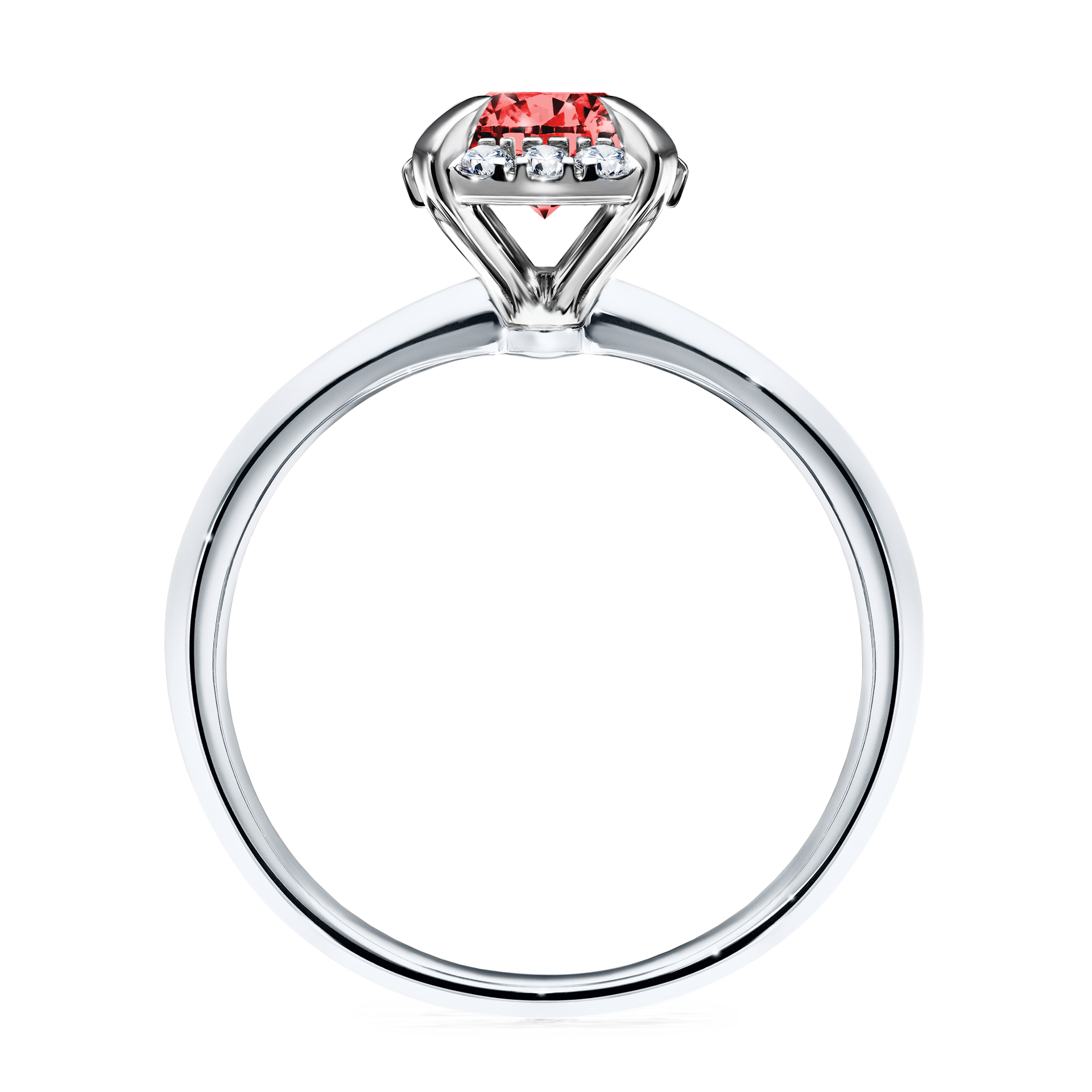 Pierścionek zaręczynowy My Beauty z białego złota z czerwonym diamentem 0,98CT
