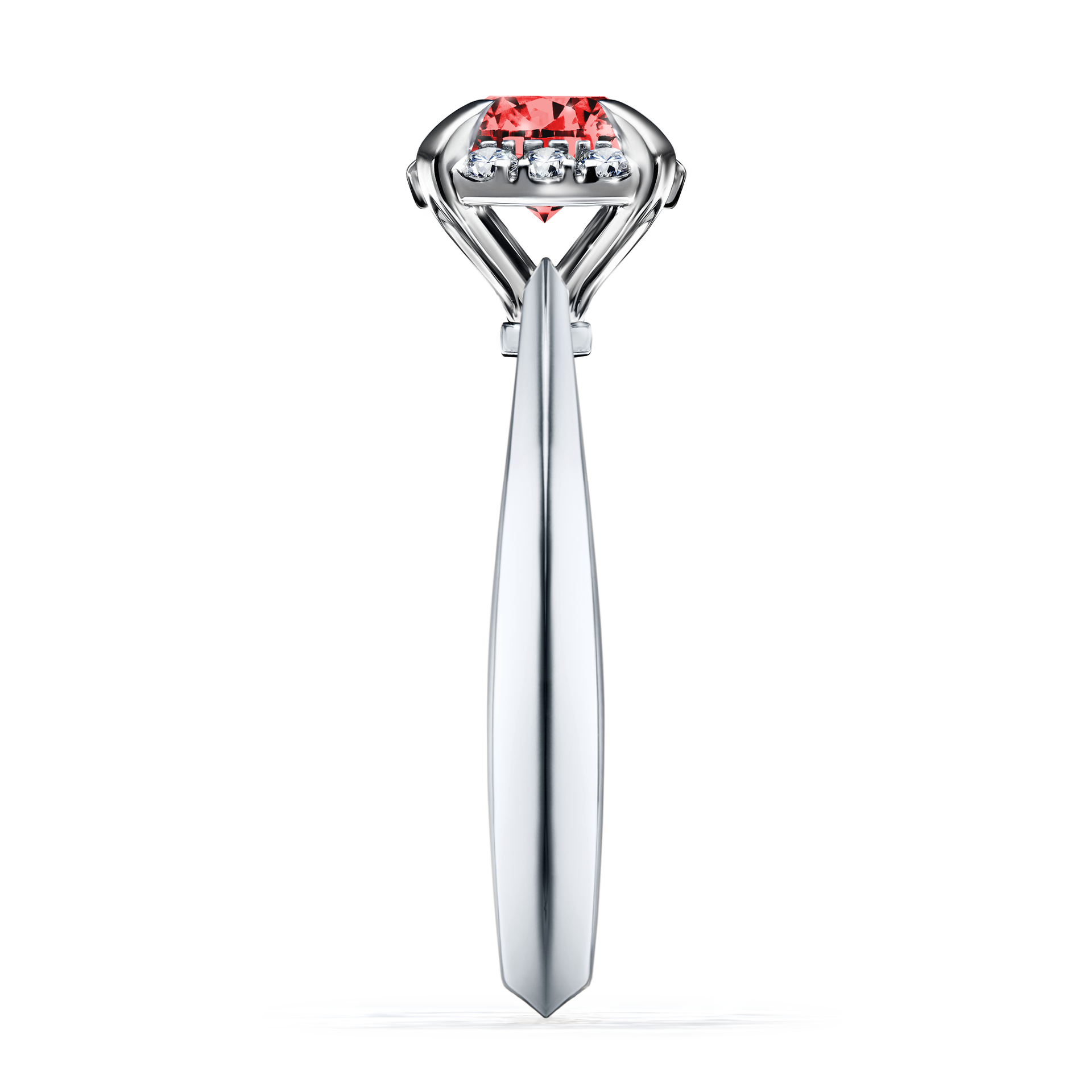 Pierścionek zaręczynowy My Beauty z białego złota z czerwonym diamentem 0,98CT