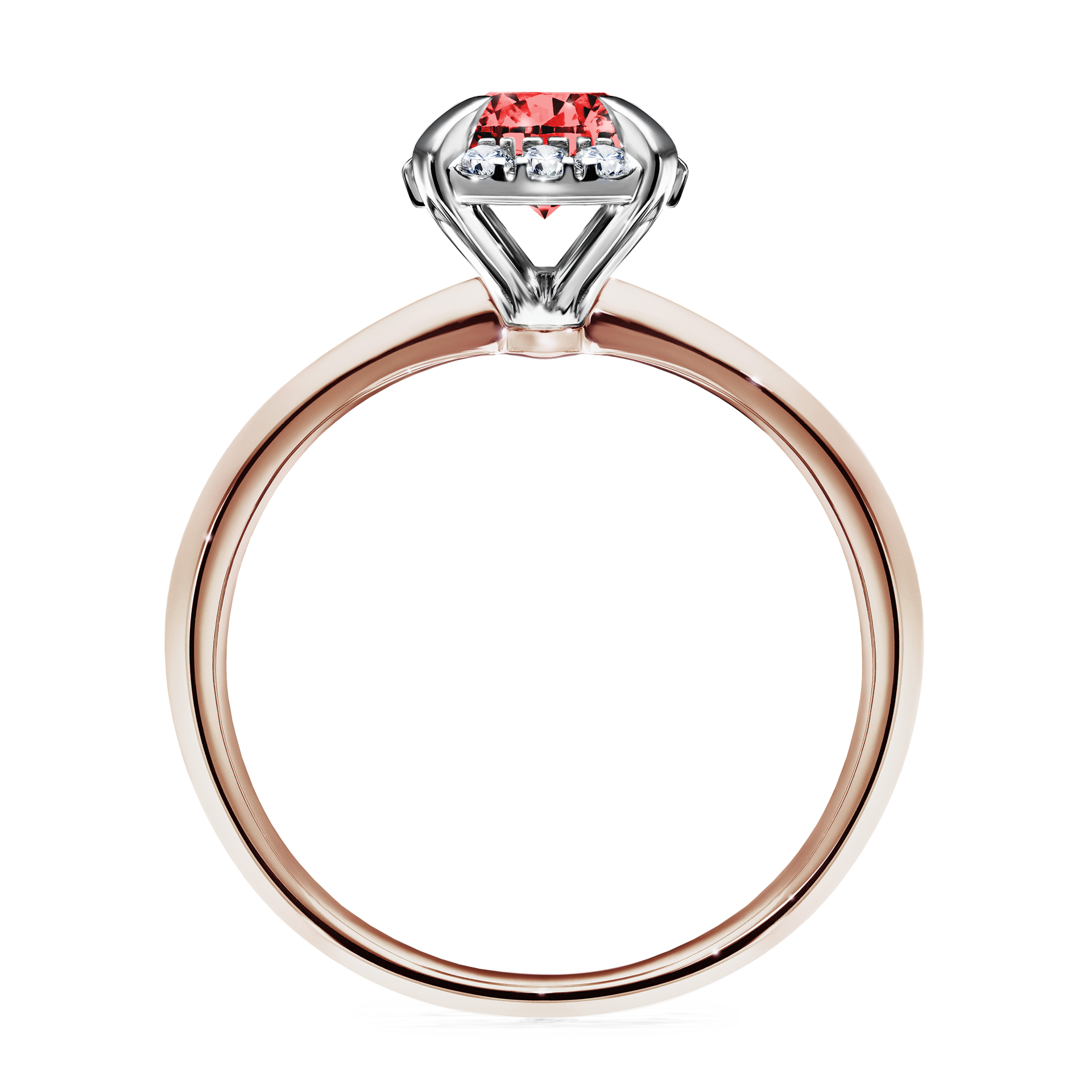 Pierścionek zaręczynowy My Beauty z różowego złota z czerwonym diamentem 0,98CT