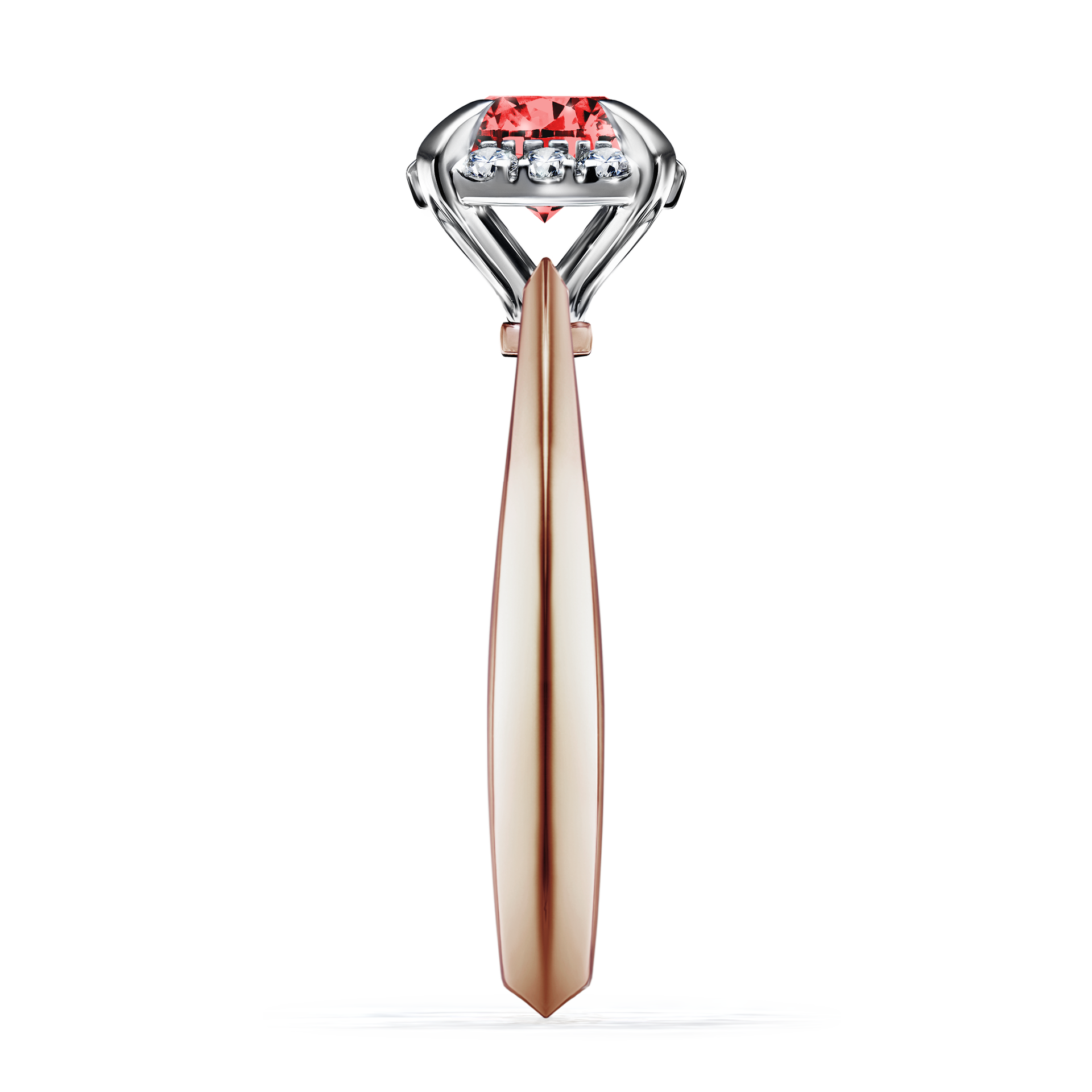 Pierścionek zaręczynowy My Beauty z różowego złota z czerwonym diamentem 0,98CT