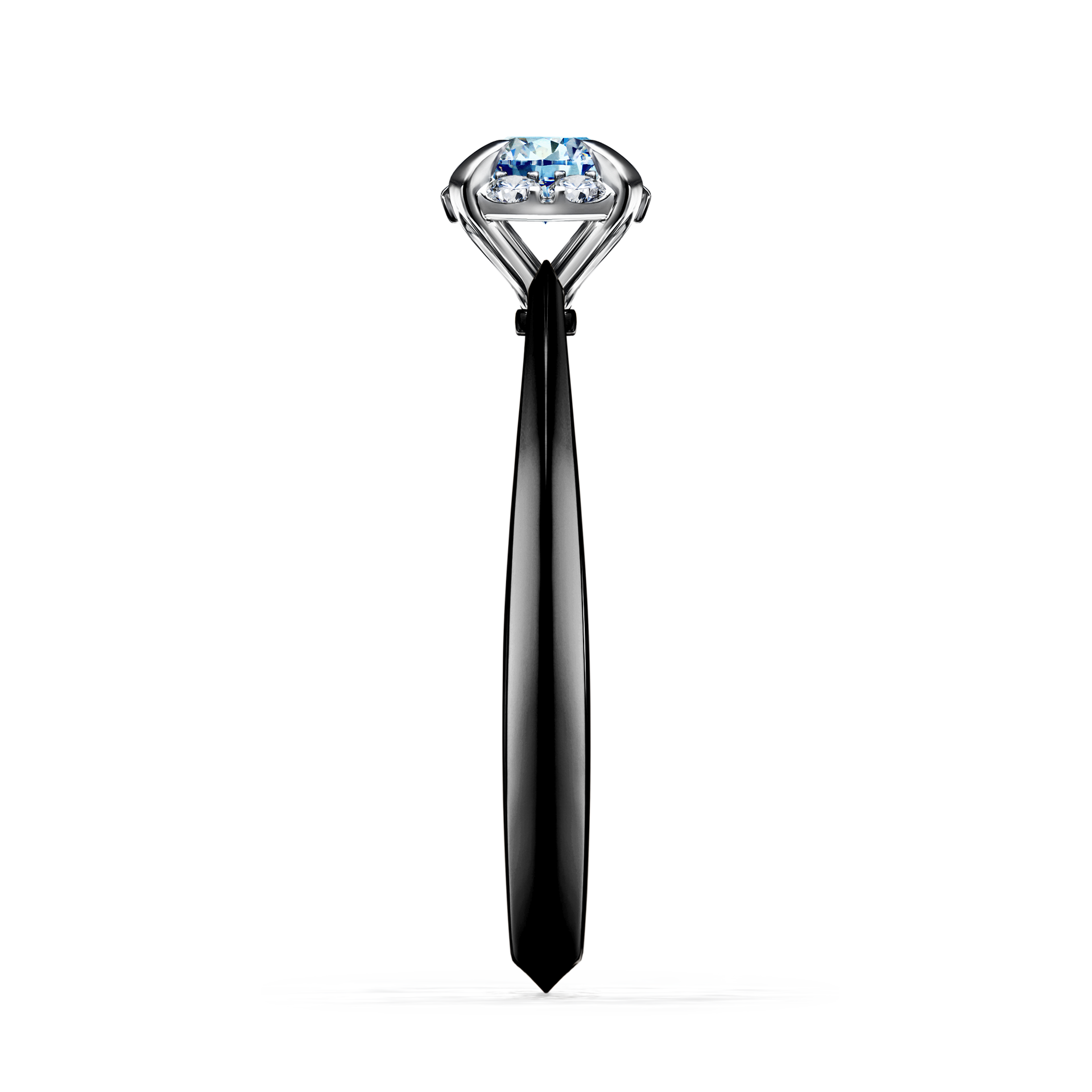 Pierścionek zaręczynowy My Beauty z czarnego złota z niebieskim diamentem 0,33CT