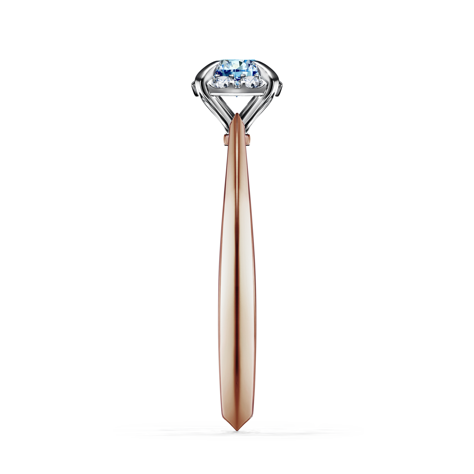 Pierścionek zaręczynowy My Beauty z różowego złota z niebieskim diamentem 0,33CT