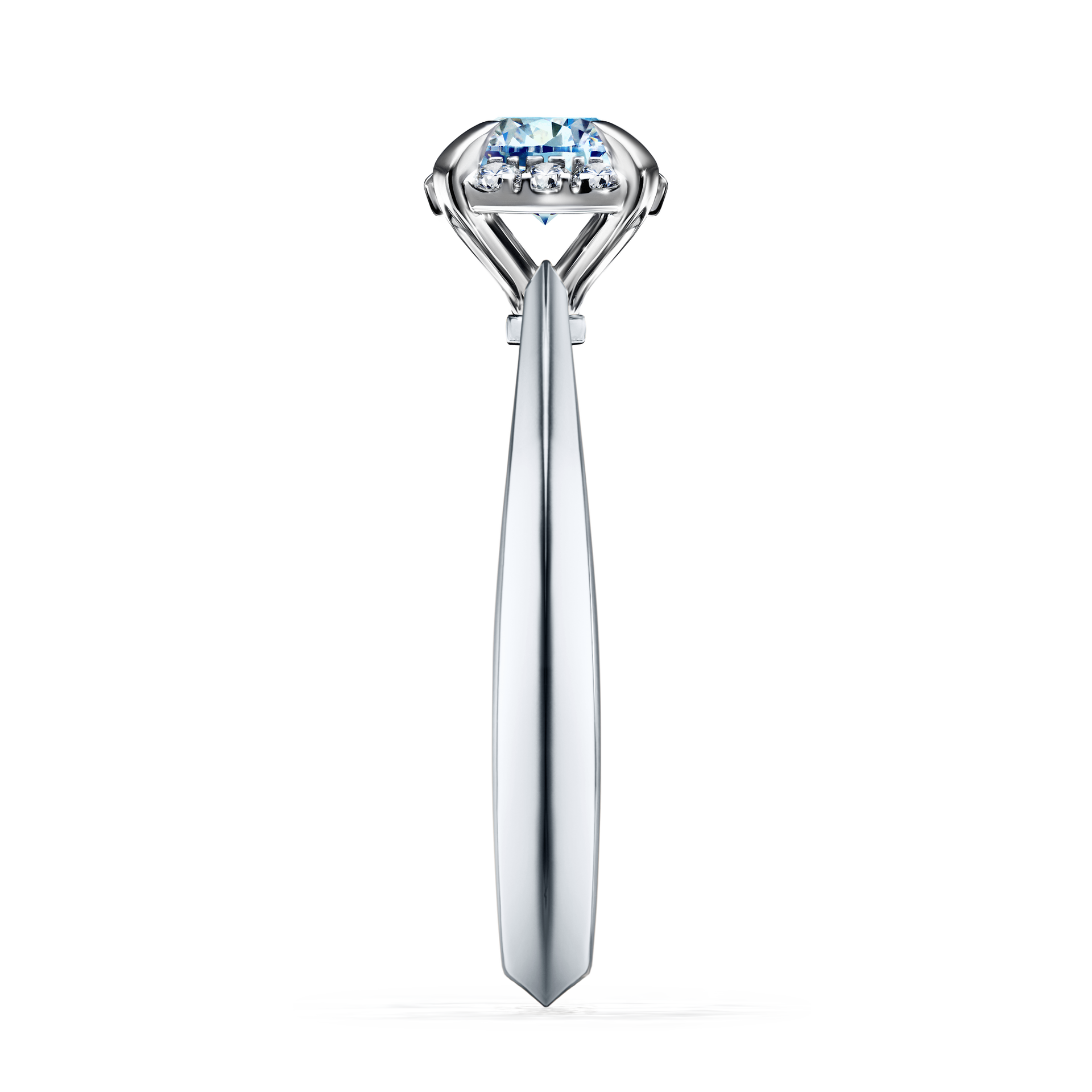 Pierścionek zaręczynowy My Beauty z białego złota z niebieskim diamentem 0,62CT