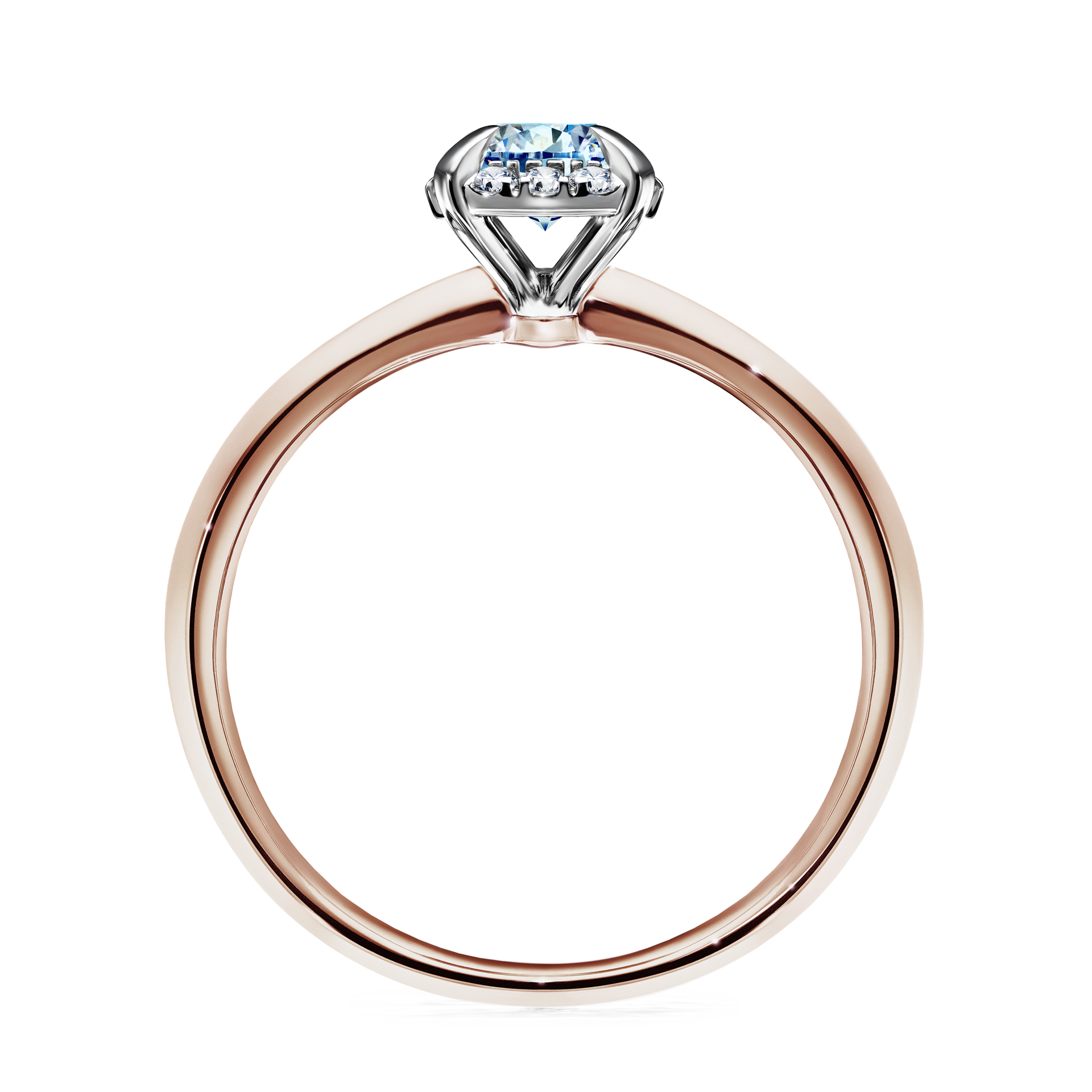 Pierścionek zaręczynowy My Beauty z różowego złota z niebieskim diamentem 0,62CT