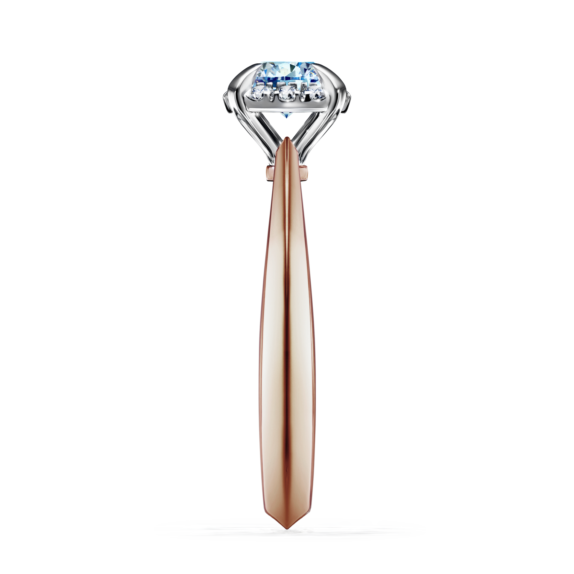 Pierścionek zaręczynowy My Beauty z różowego złota z niebieskim diamentem 0,62CT