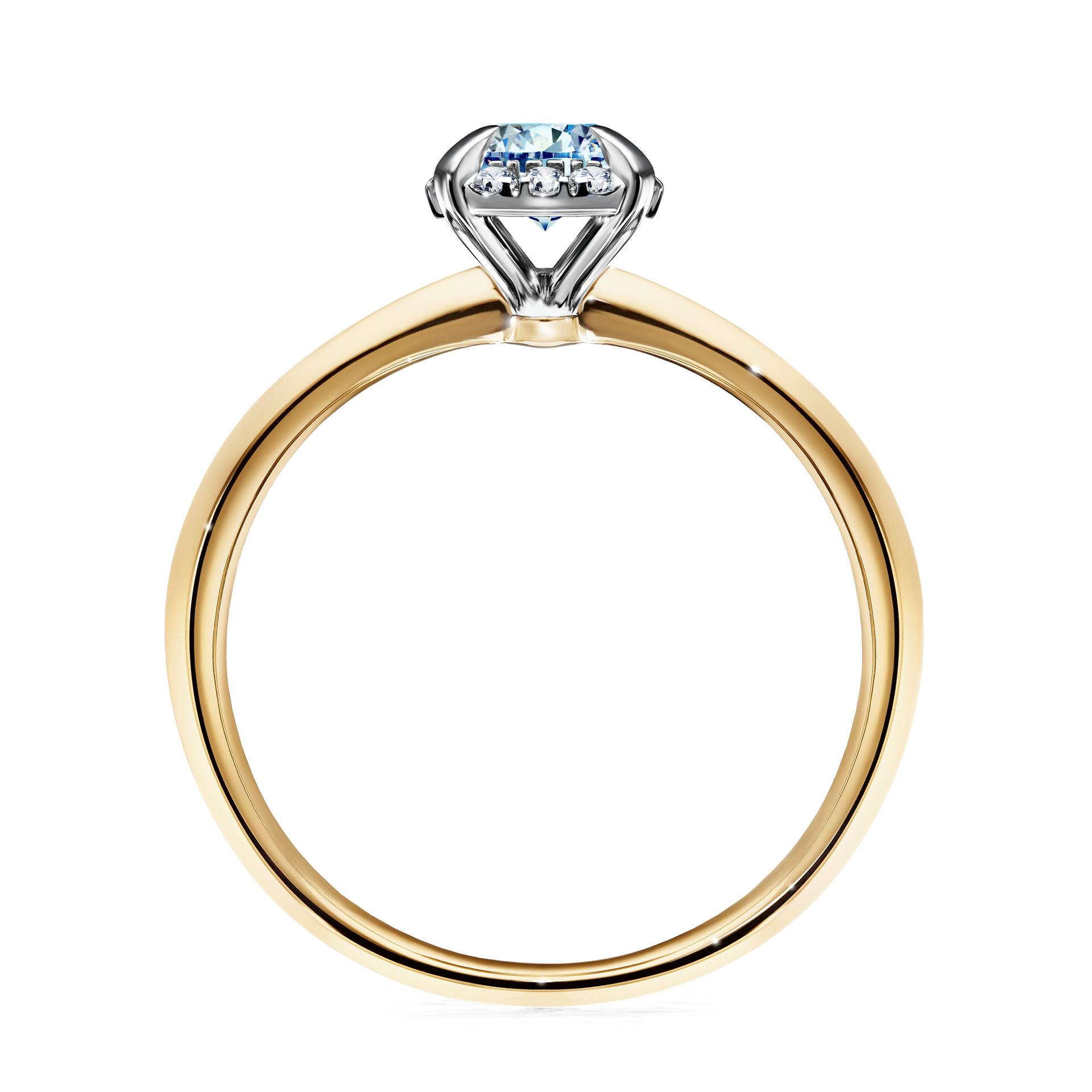 Pierścionek zaręczynowy My Beauty z żółtego złota z niebieskim diamentem 0,62CT