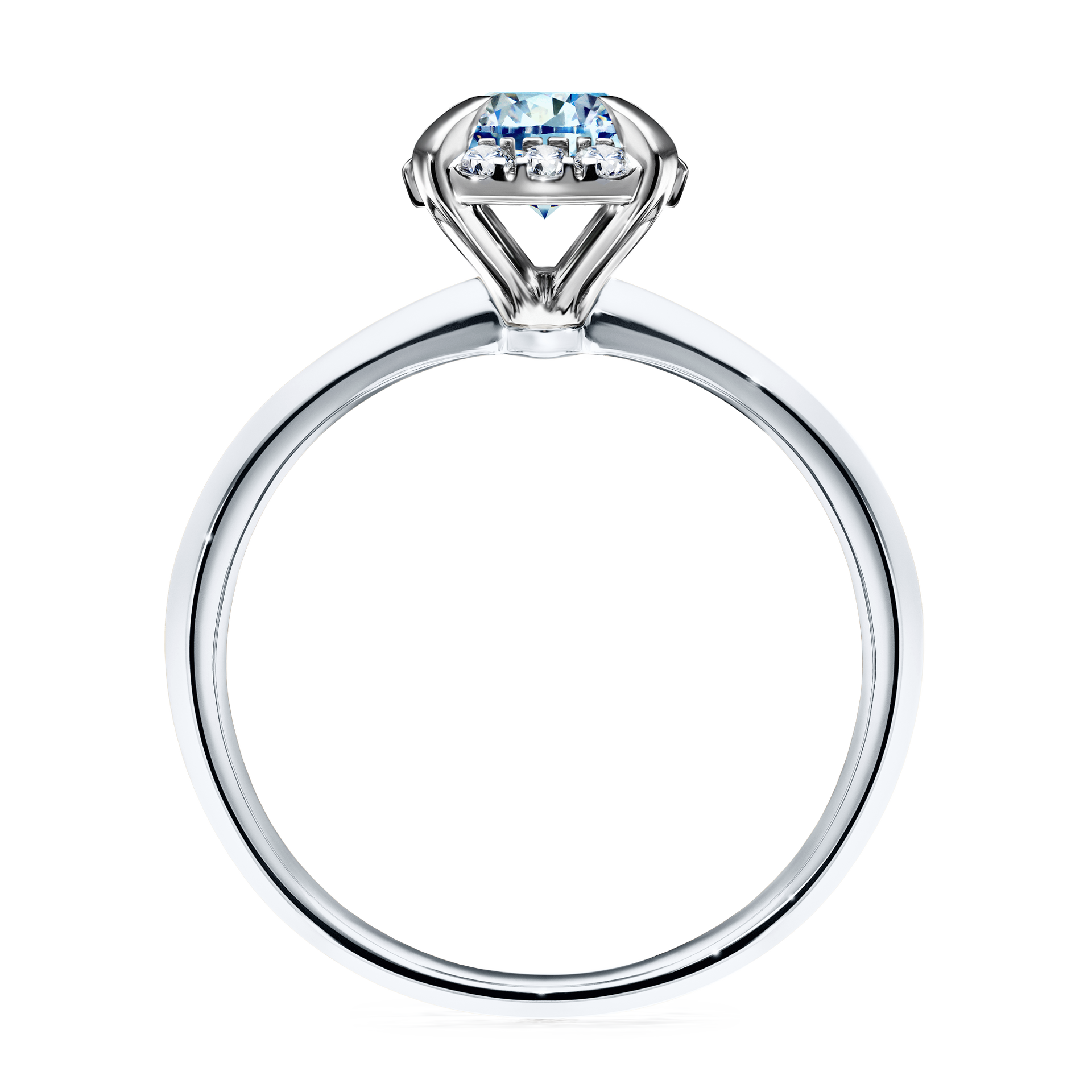 Pierścionek zaręczynowy My Beauty z białego złota z niebieskim diamentem 0,98CT