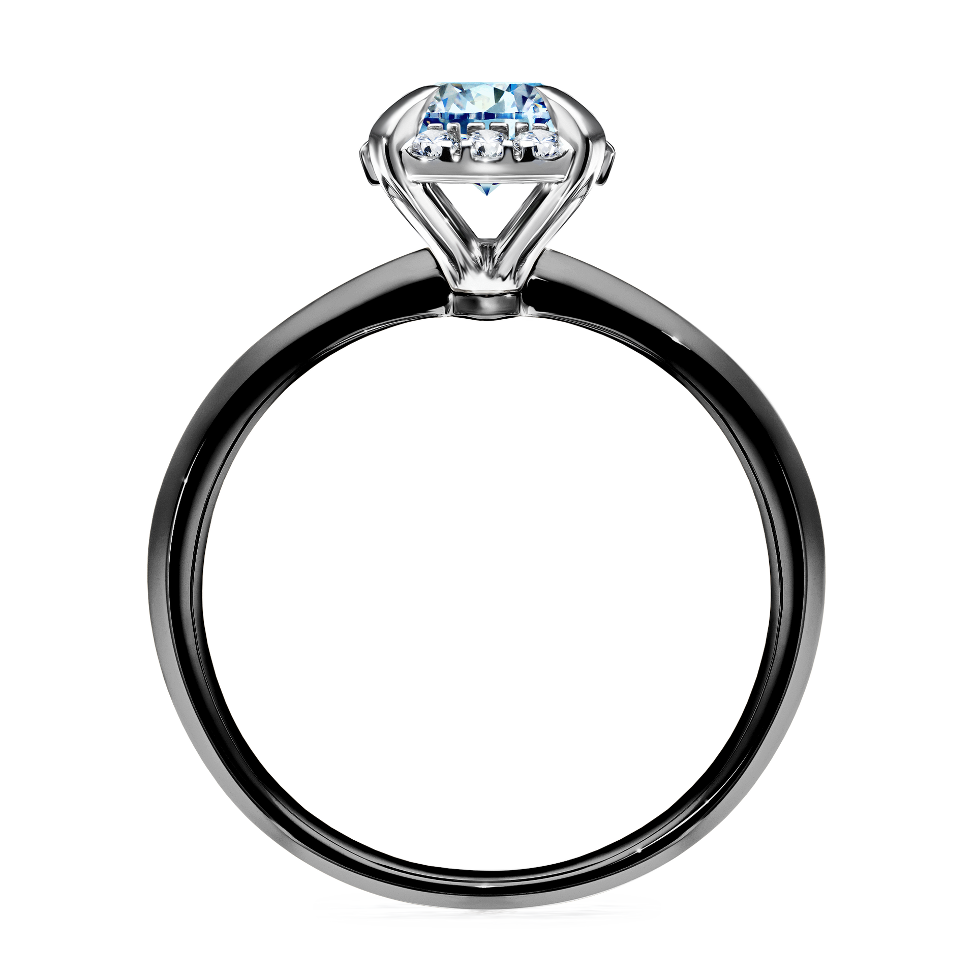 Pierścionek zaręczynowy My Beauty z czarnego złota z niebieskim diamentem 0,98CT