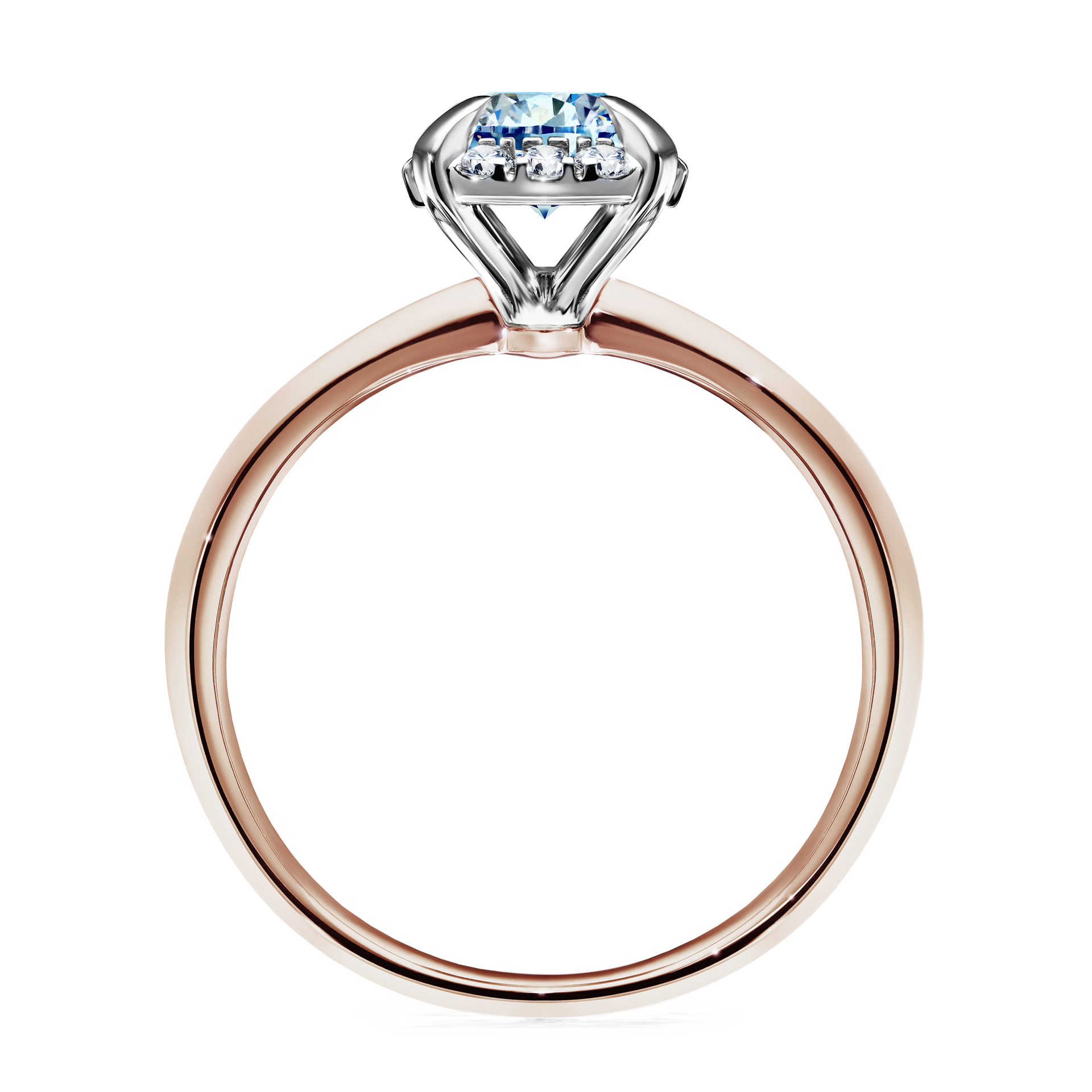 Pierścionek zaręczynowy My Beauty z różowego złota z niebieskim diamentem 0,98CT