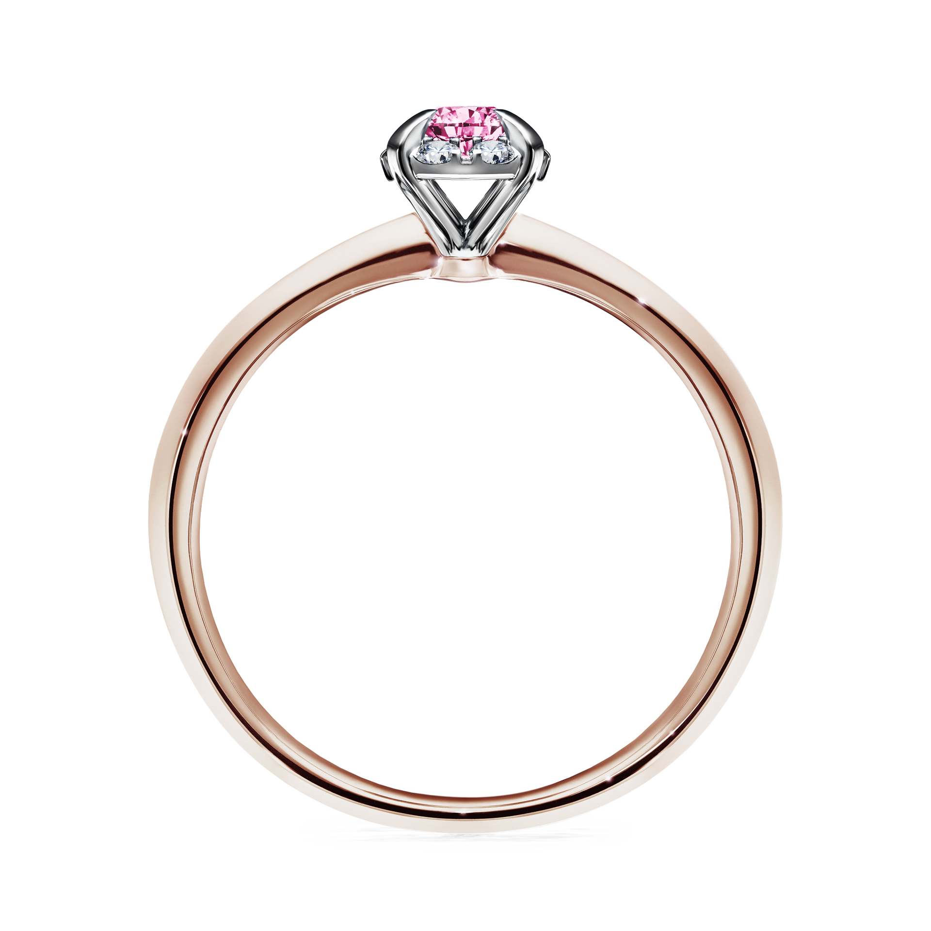 Pierścionek zaręczynowy My Beauty z różowego złota z różowym diamentem 0,14CT