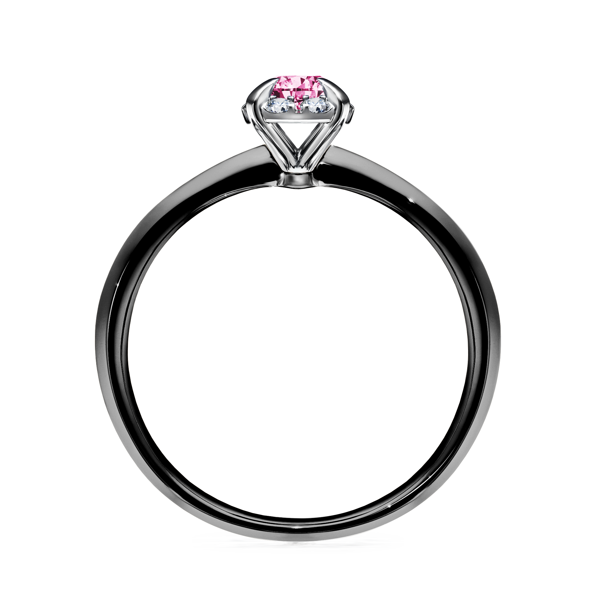 Pierścionek zaręczynowy My Beauty z czarnego złota z różowym diamentem 0,33CT