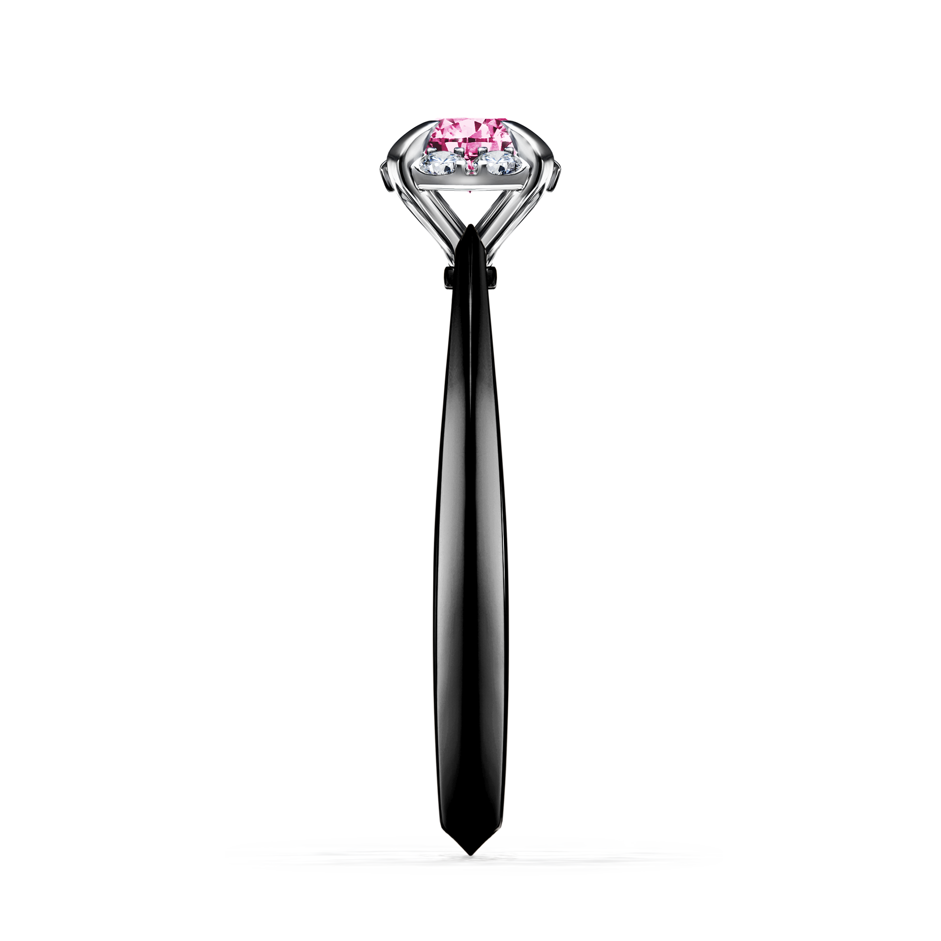 Pierścionek zaręczynowy My Beauty z czarnego złota z różowym diamentem 0,33CT