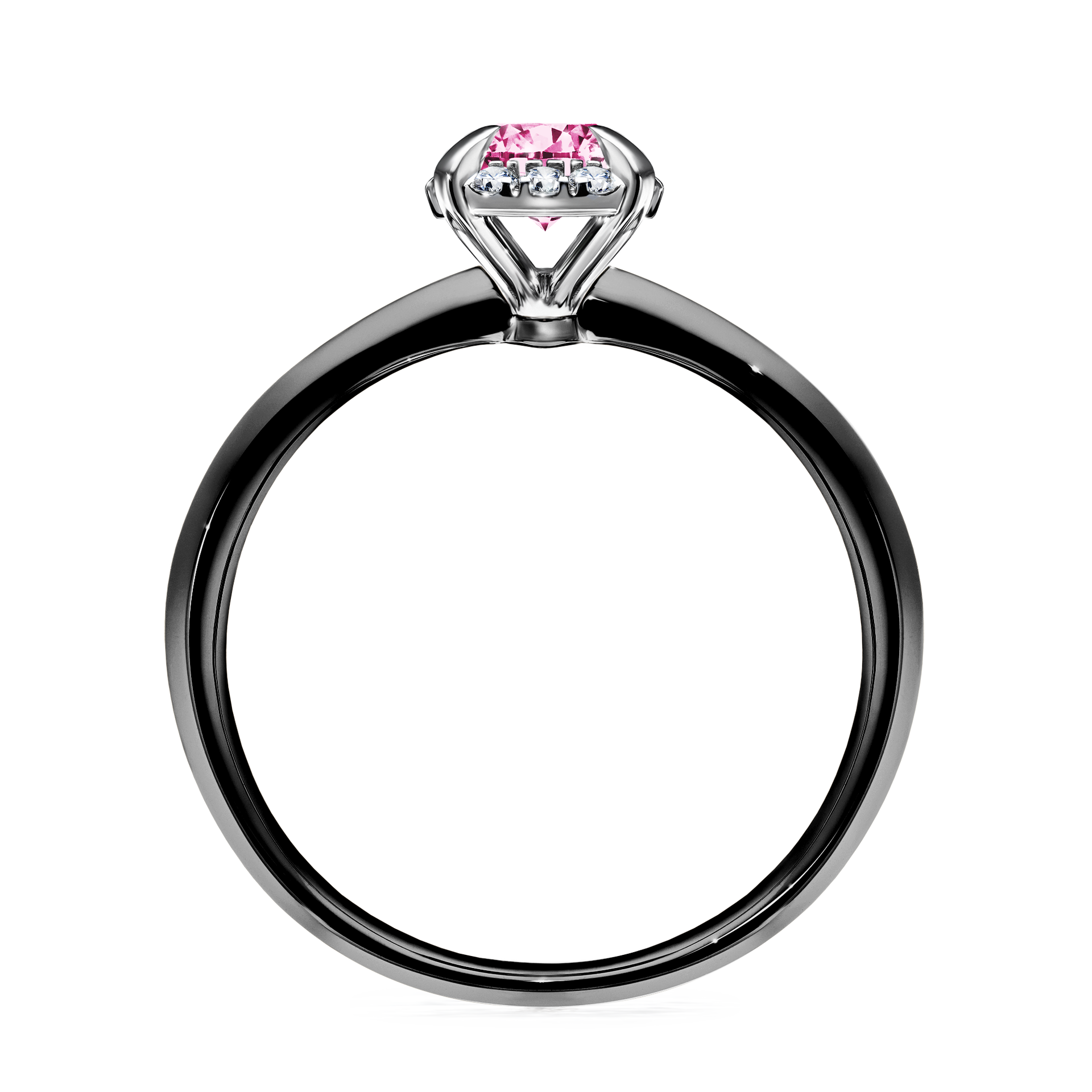 Pierścionek zaręczynowy My Beauty z czarnego złota z różowym diamentem 0,62CT