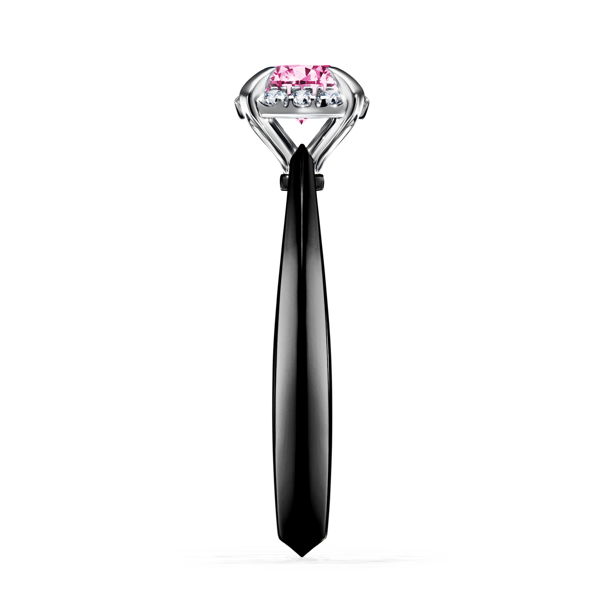Pierścionek zaręczynowy My Beauty z czarnego złota z różowym diamentem 0,62CT
