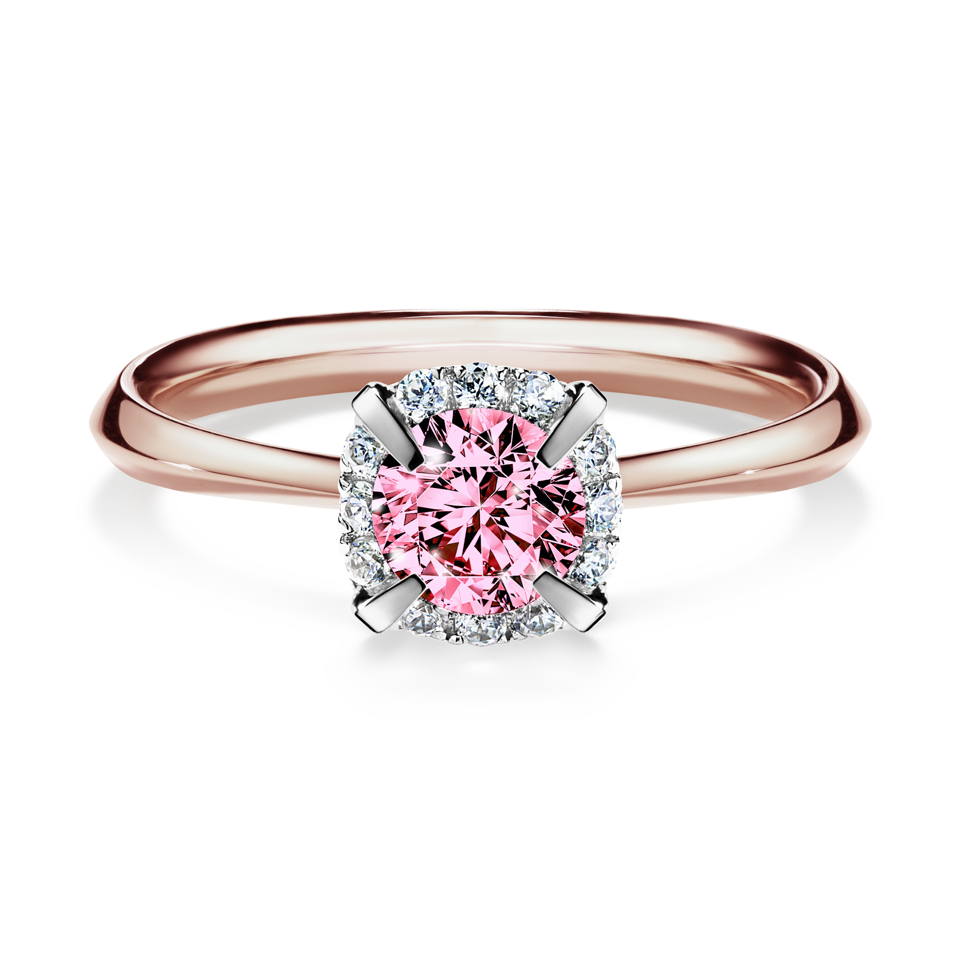 Pierścionek zaręczynowy My Beauty z różowego złota z różowym diamentem 0,62CT