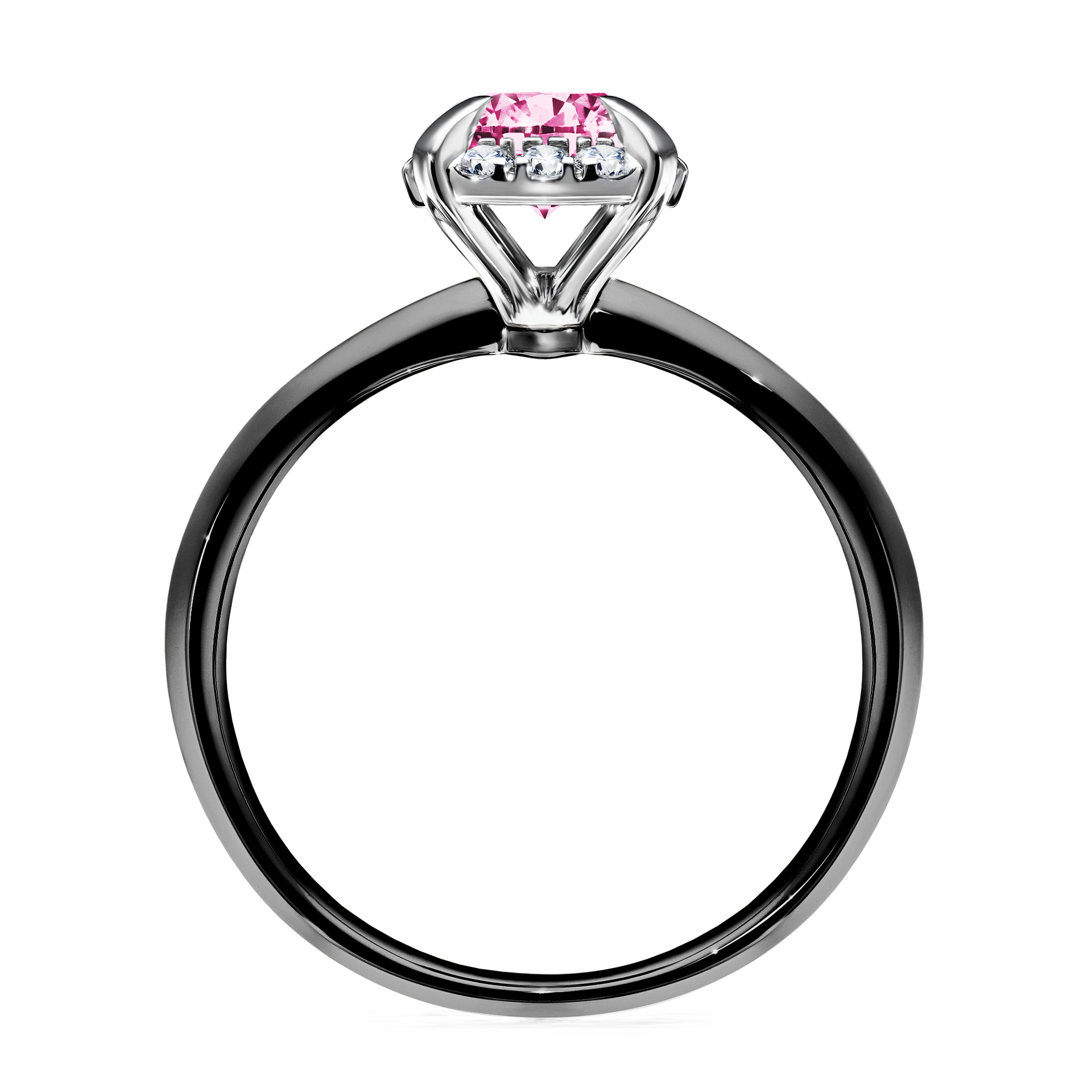 Pierścionek zaręczynowy My Beauty z czarnego złota z różowym diamentem 0,98CT