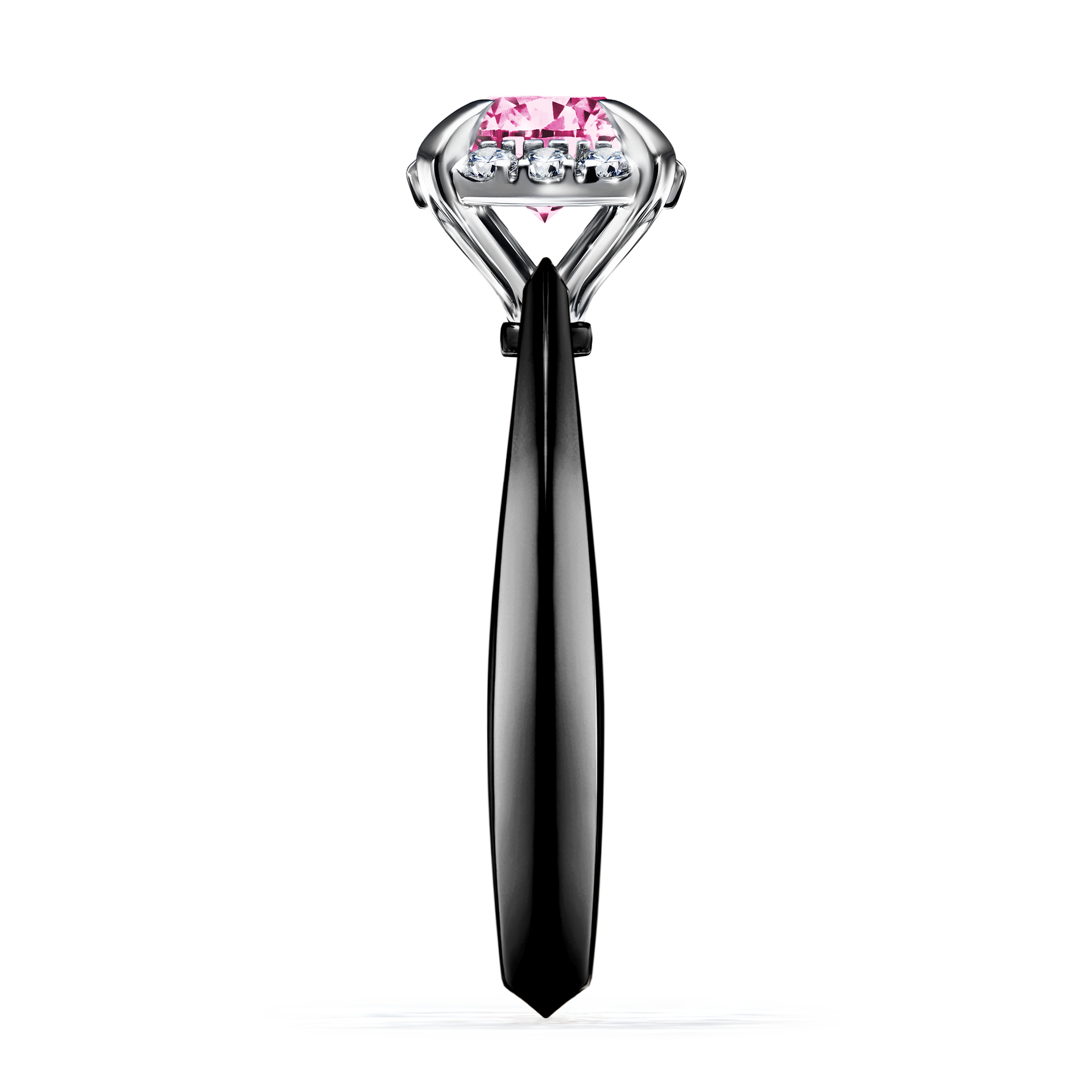 Pierścionek zaręczynowy My Beauty z czarnego złota z różowym diamentem 0,98CT