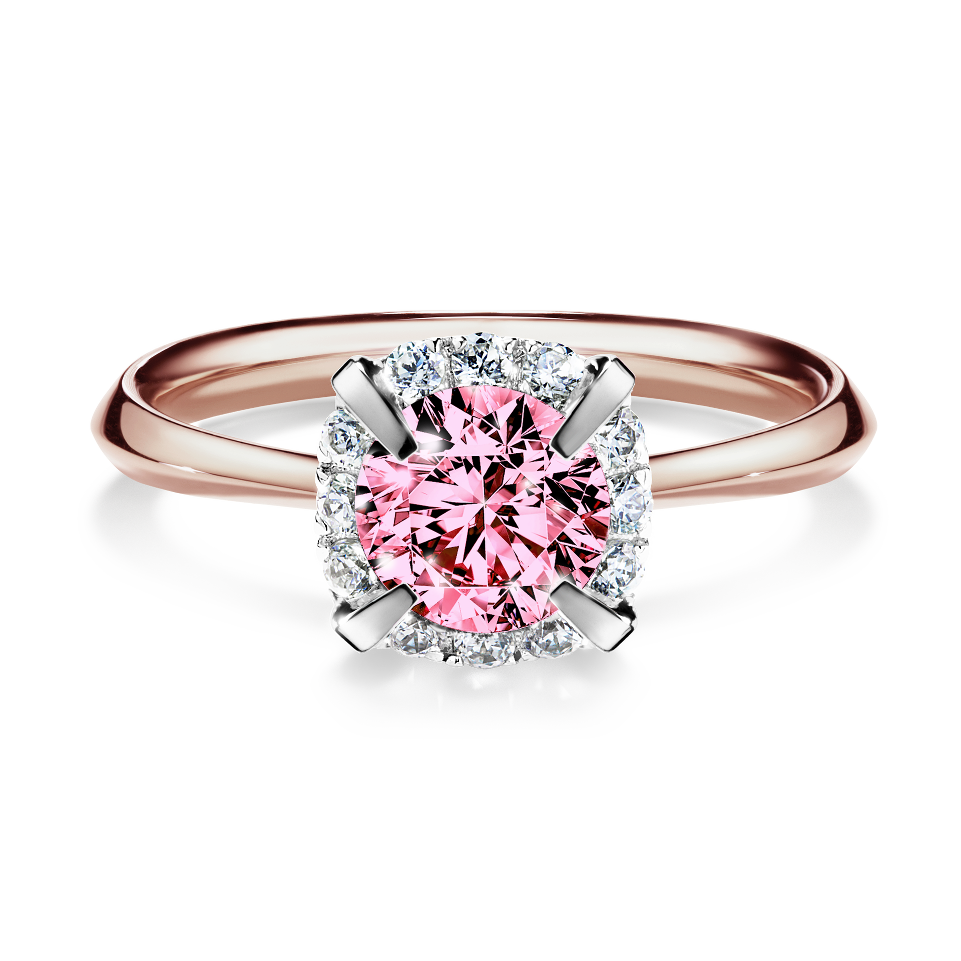 Pierścionek zaręczynowy My Beauty z różowego złota z różowym diamentem 0,98CT