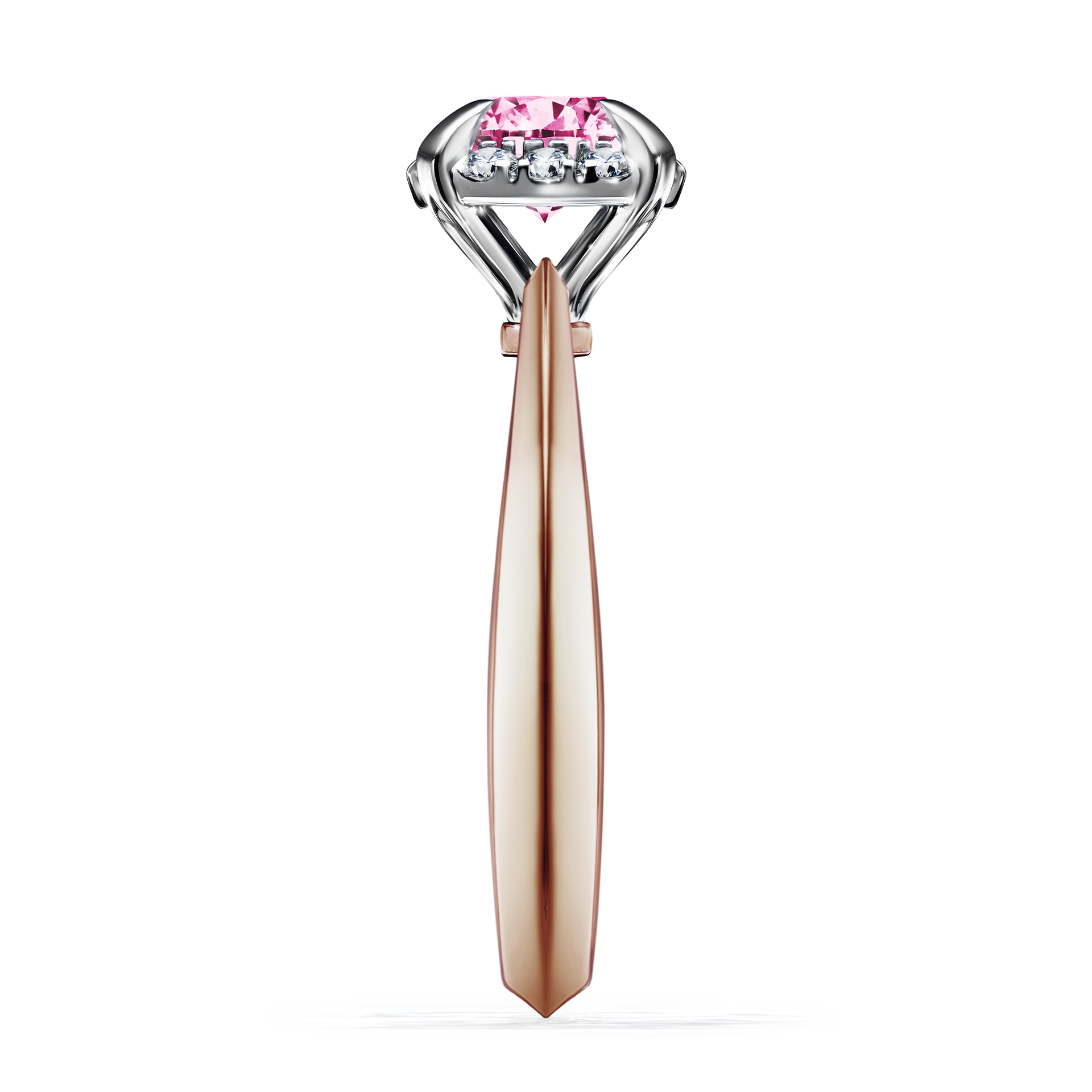 Pierścionek zaręczynowy My Beauty z różowego złota z różowym diamentem 0,98CT