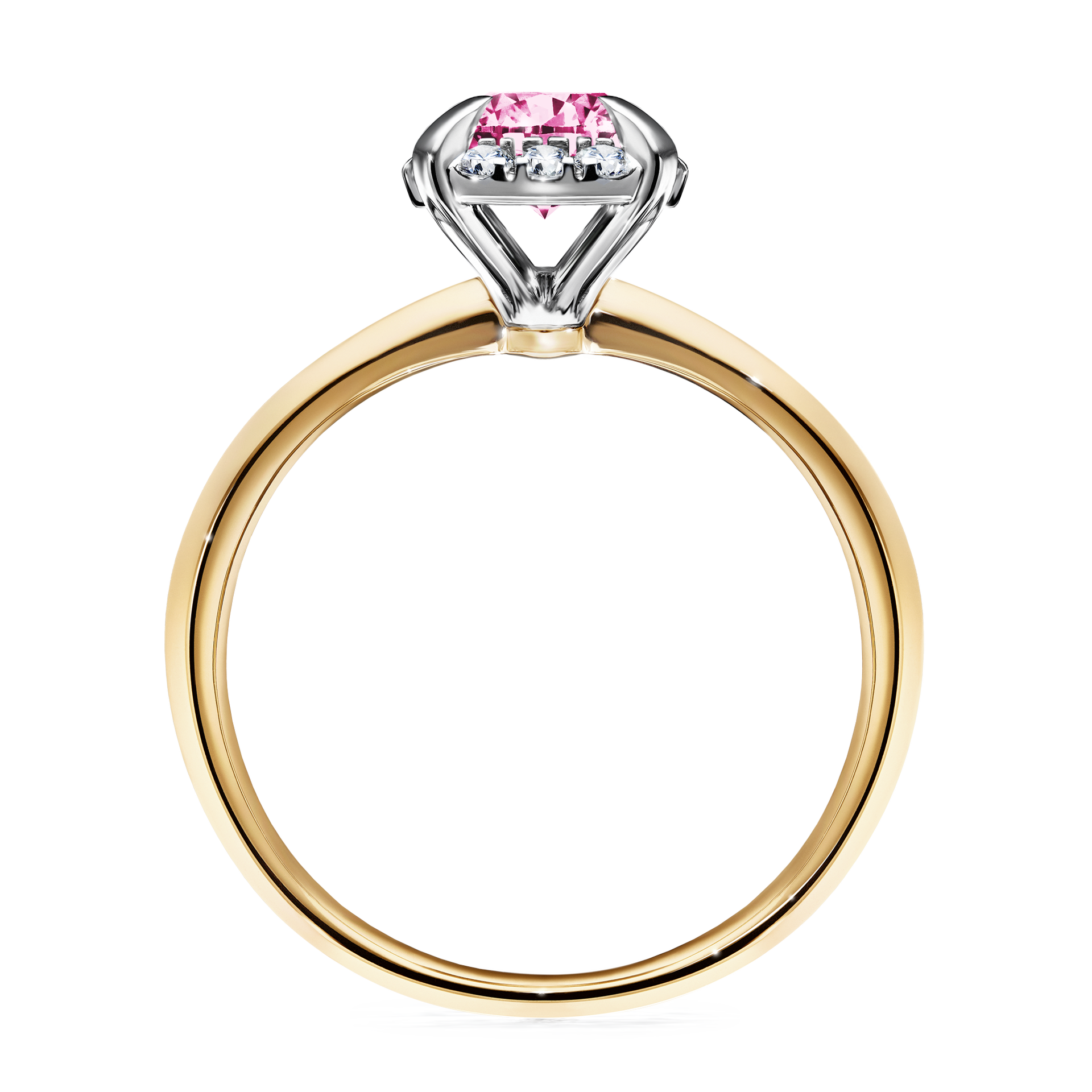 Pierścionek zaręczynowy My Beauty z żółtego złota z różowym diamentem 0,98CT