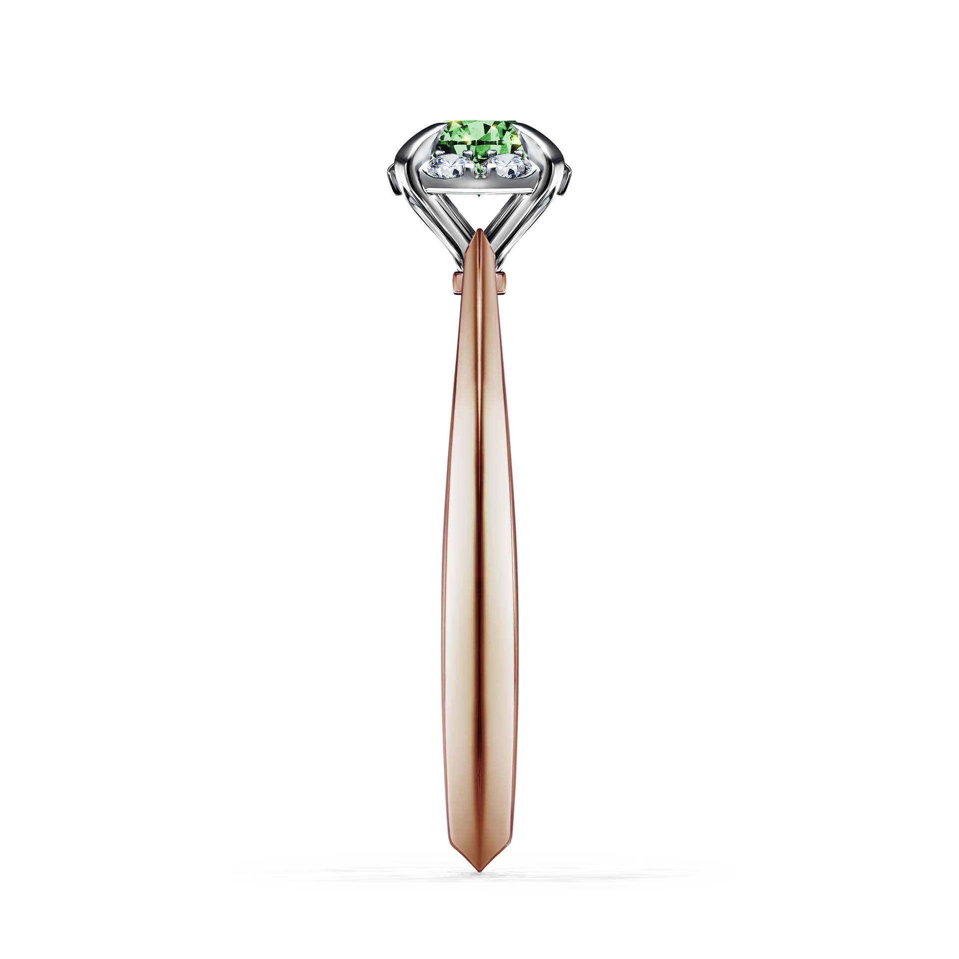 Pierścionek zaręczynowy My Beauty z różowego złota z ciemnym zielonym diamentem 0,33CT