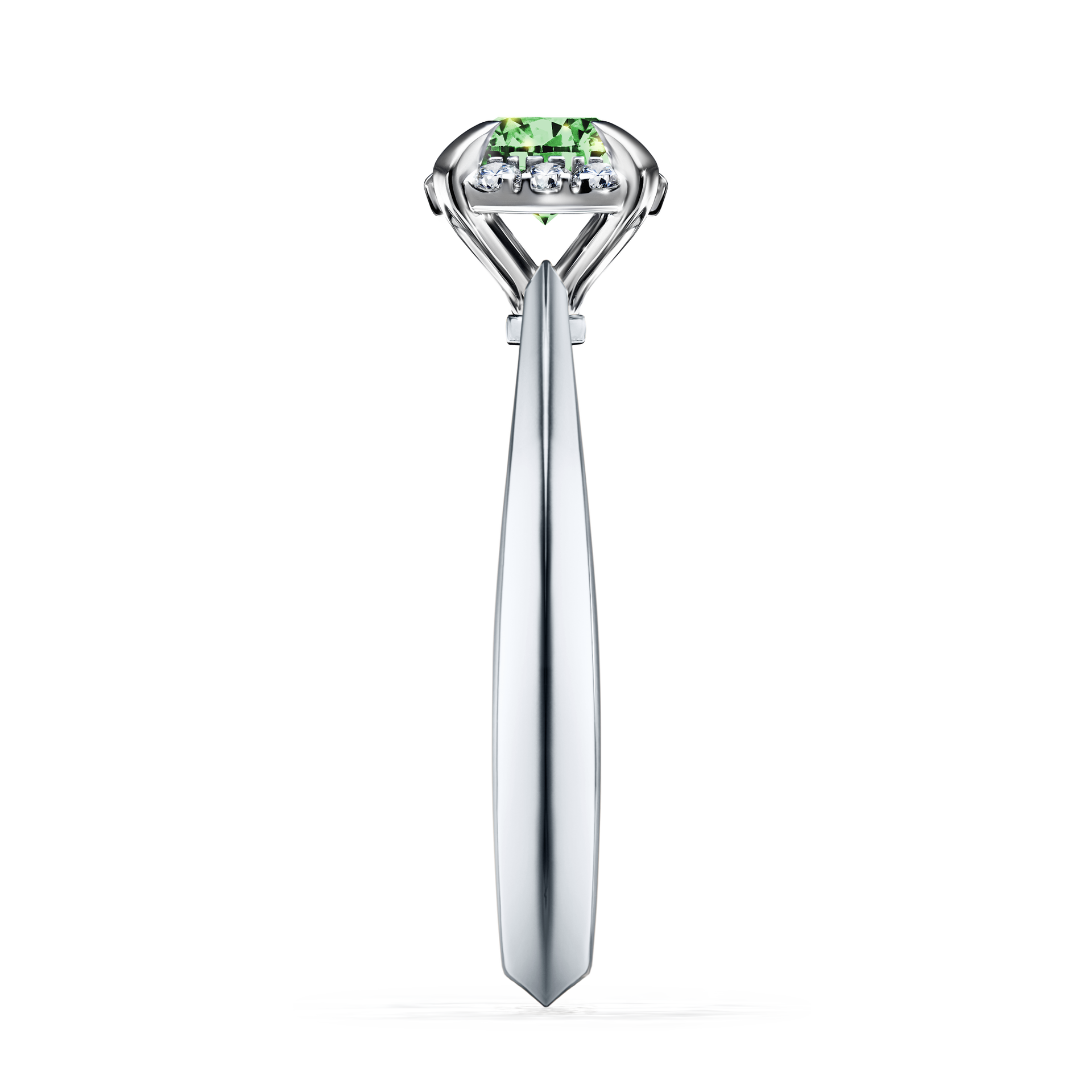 Pierścionek zaręczynowy My Beauty z białego złota z ciemnym zielonym diamentem 0,62CT