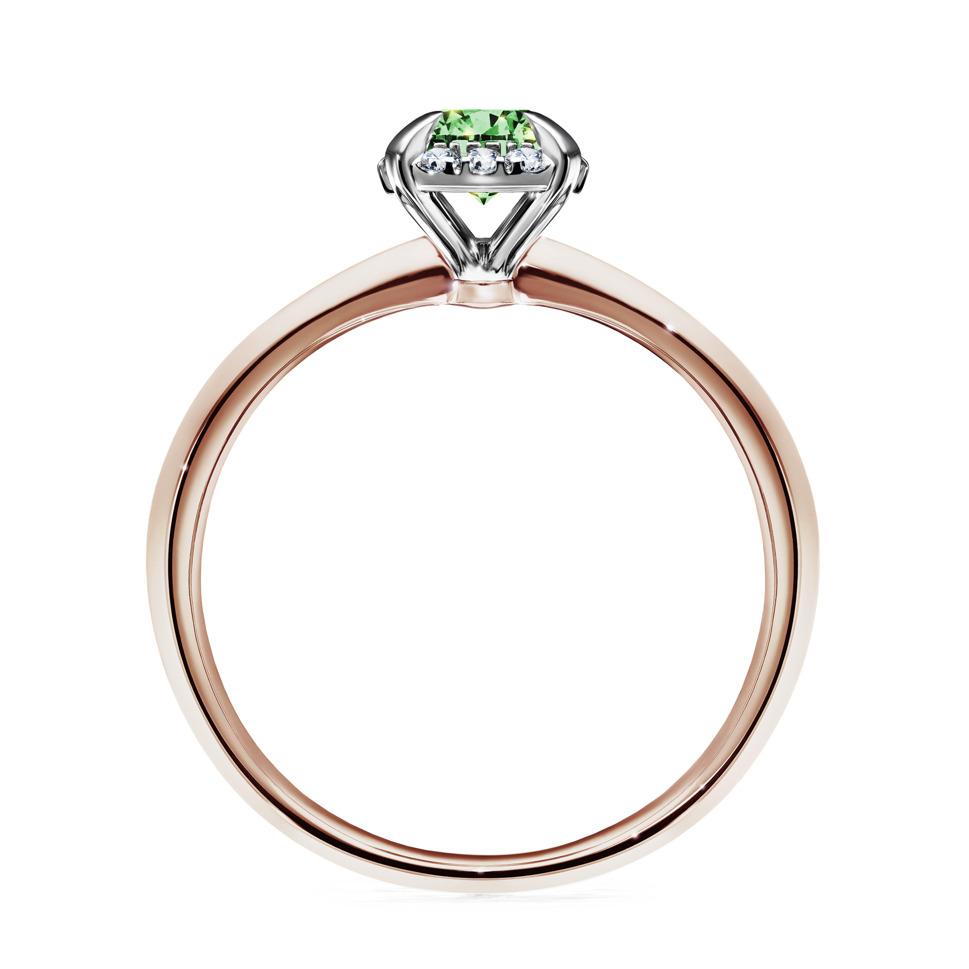 Pierścionek zaręczynowy My Beauty z różowego złota z ciemnym zielonym diamentem 0,62CT