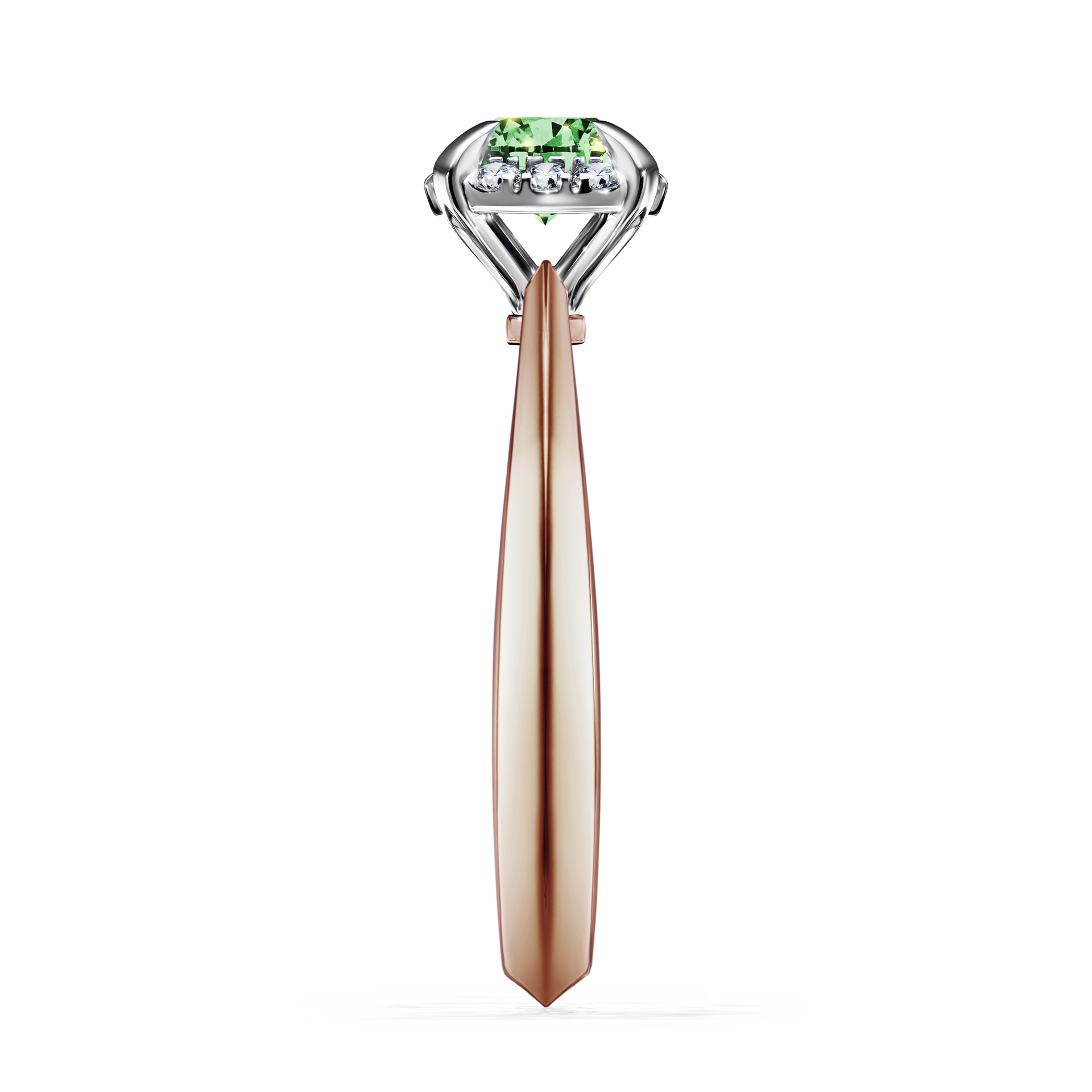Pierścionek zaręczynowy My Beauty z różowego złota z ciemnym zielonym diamentem 0,62CT