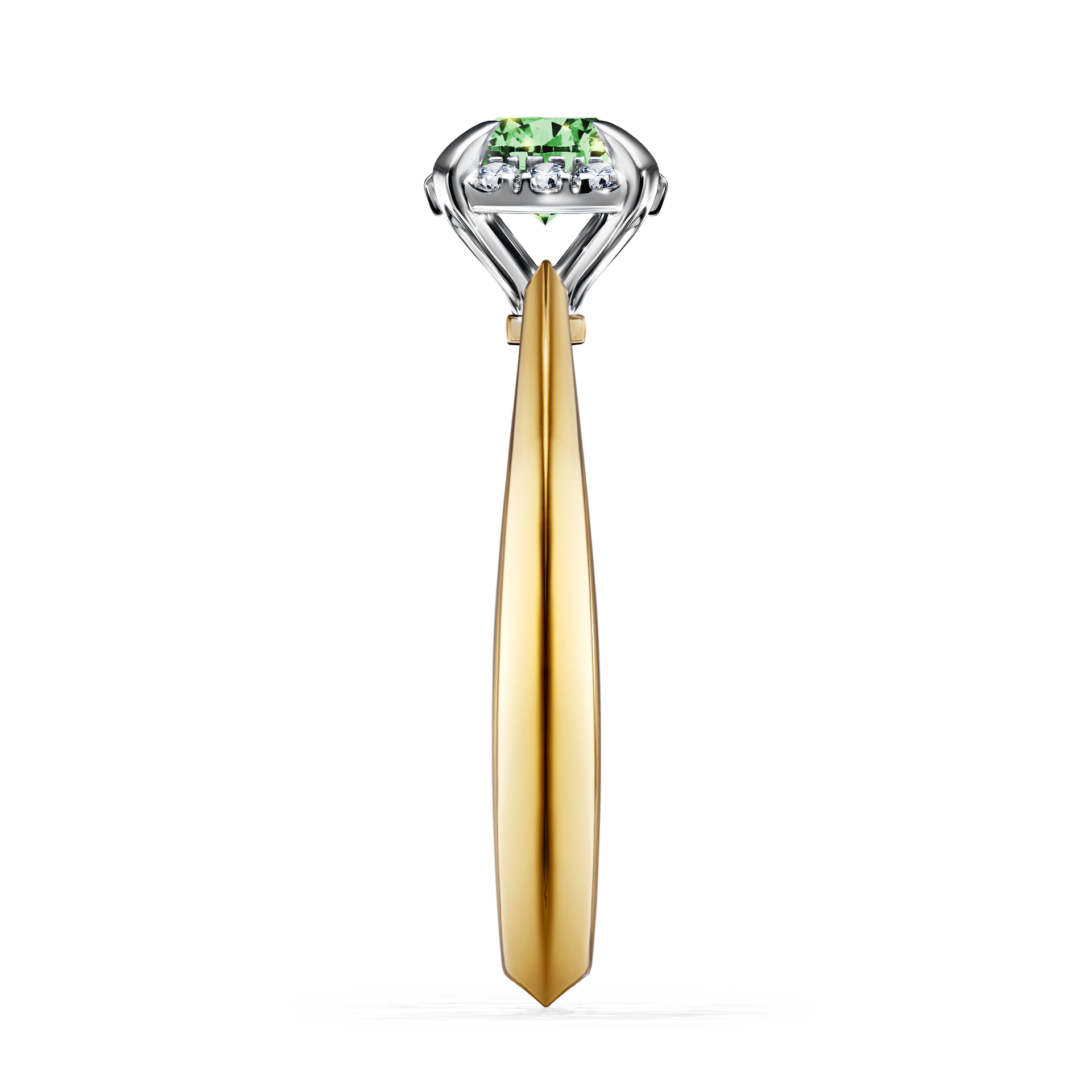 Pierścionek zaręczynowy My Beauty z żółtego złota z ciemnym zielonym diamentem 0,62CT