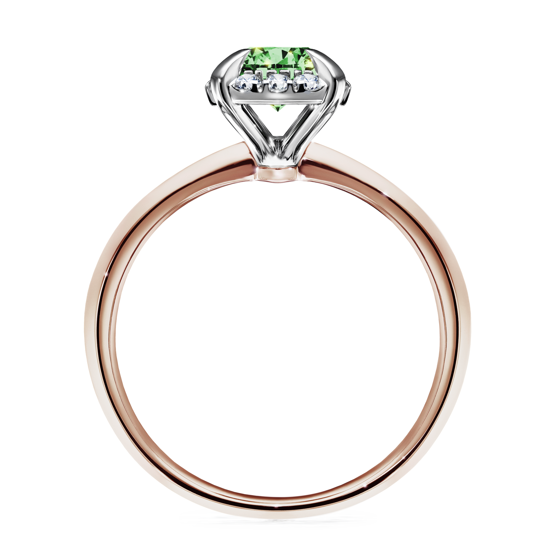 Pierścionek zaręczynowy My Beauty z różowego złota z ciemnym zielonym diamentem 0,98CT